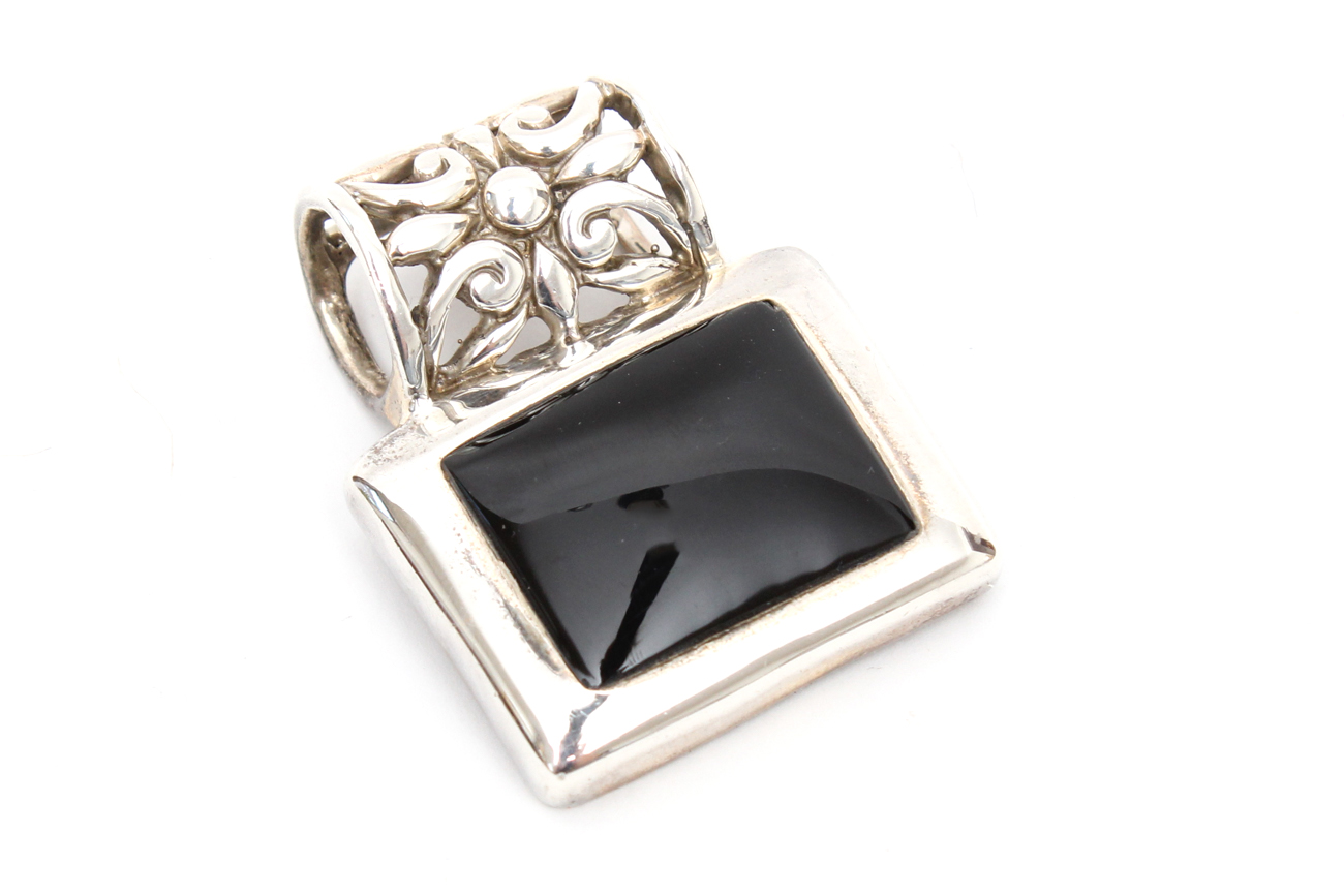 Mexican Sterling Silver Pendant and Earring Set
