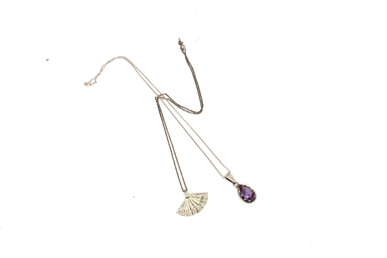 Pair of Sterling Silver Pendant Necklaces