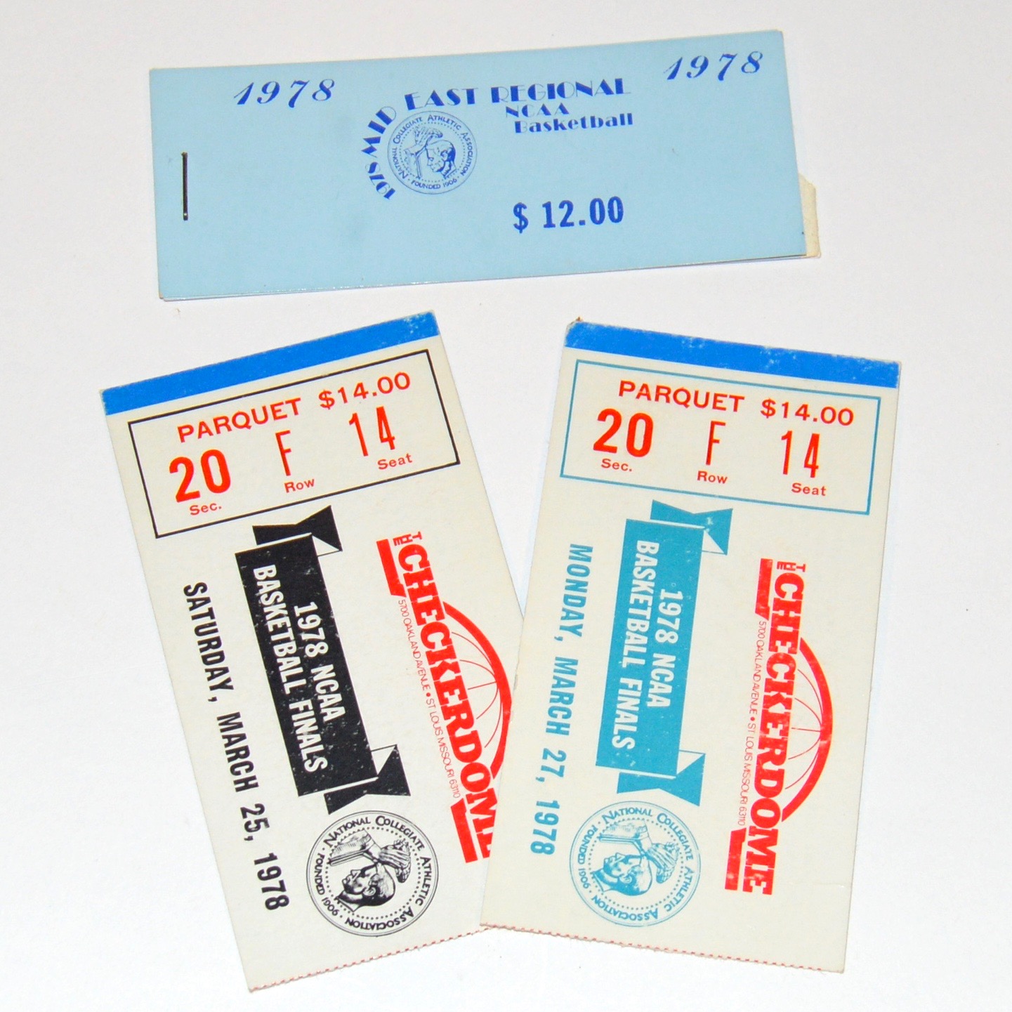 1978 NCAA Basketball Finals Ticket Stubs
