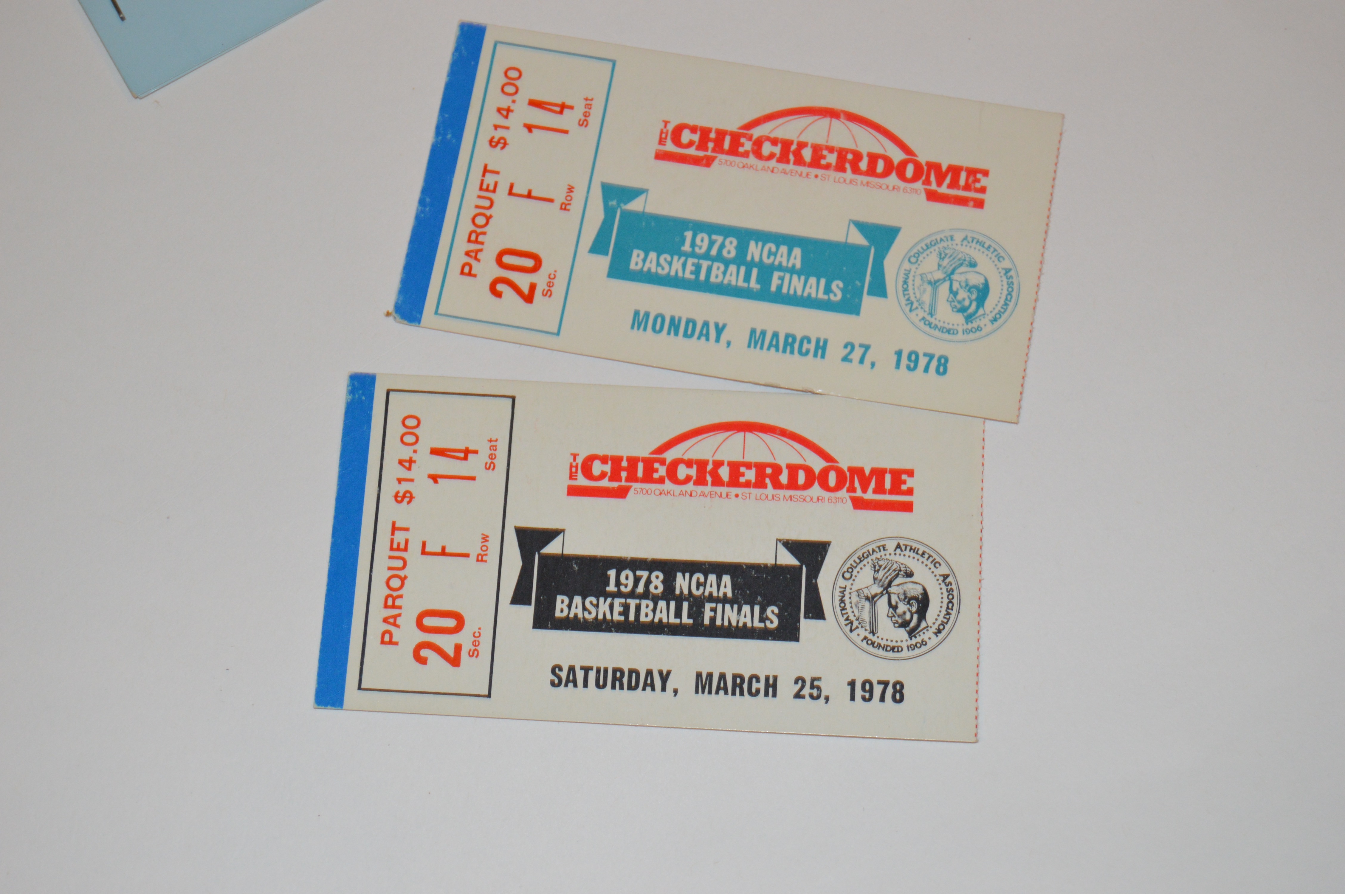1978 NCAA Basketball Finals Ticket Stubs