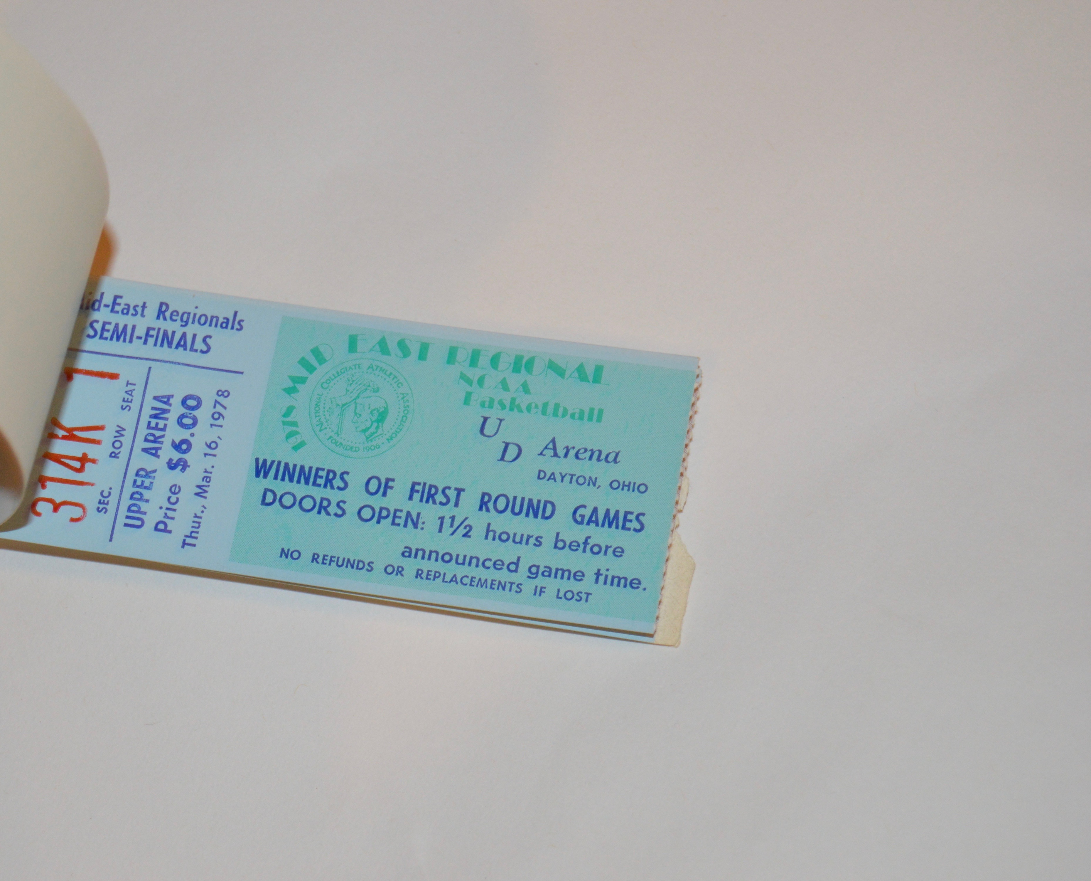1978 NCAA Basketball Finals Ticket Stubs