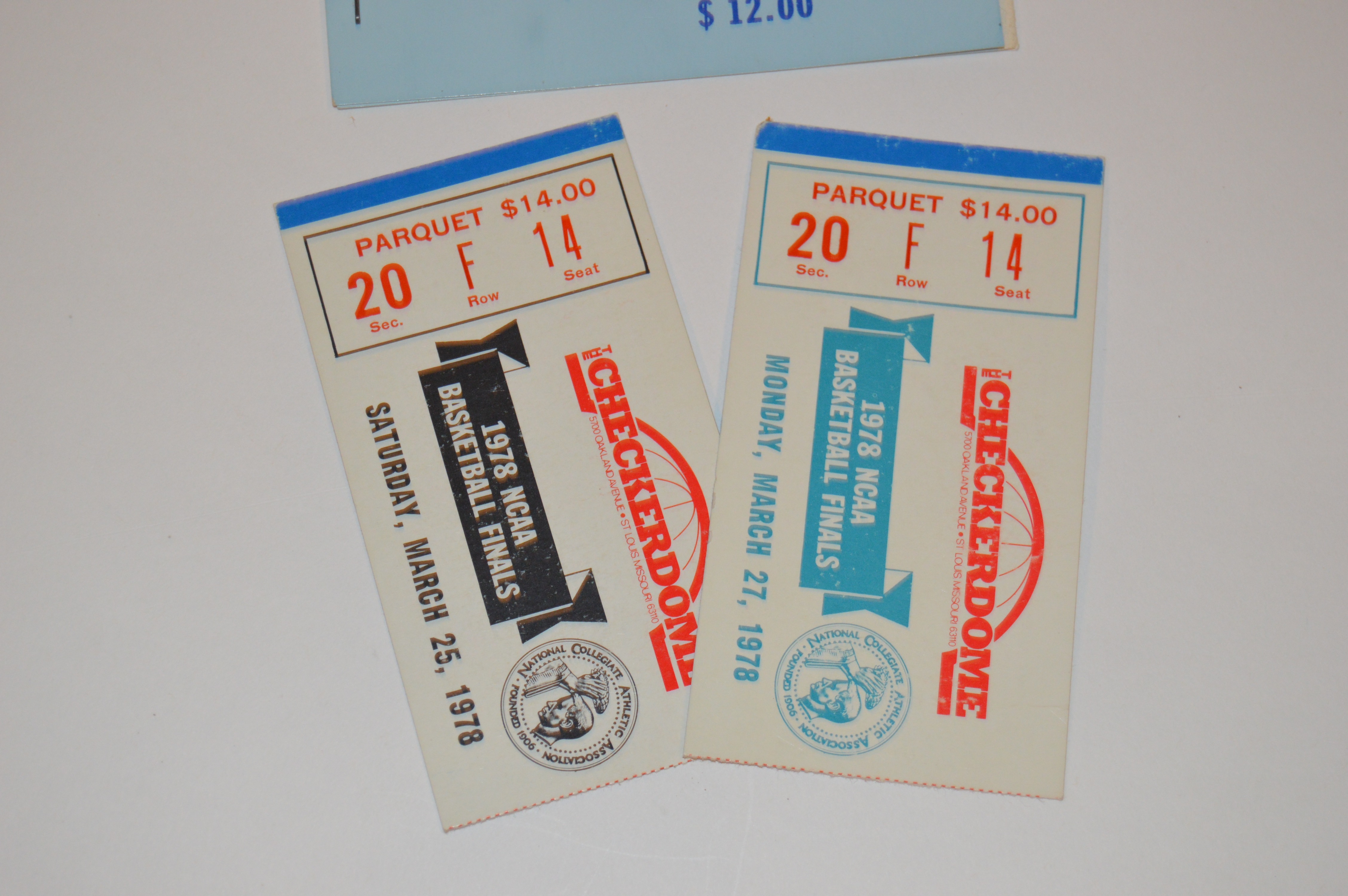 1978 NCAA Basketball Finals Ticket Stubs