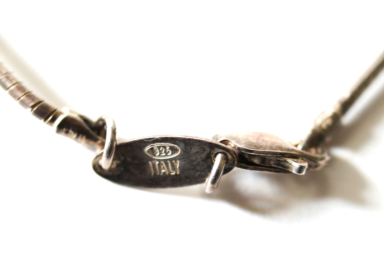 Sterling Silver Necklace With Two Pendants