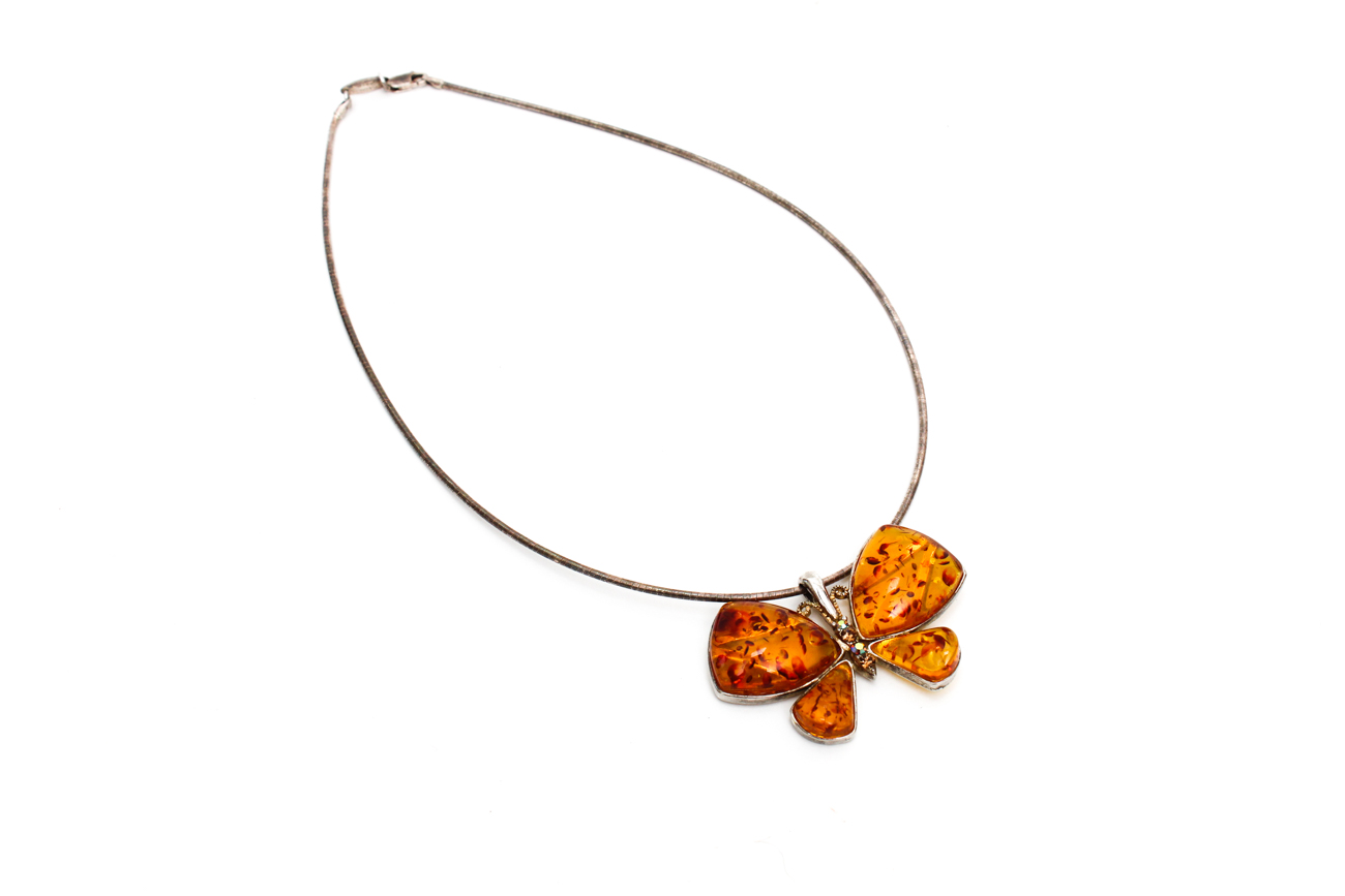 Sterling Silver Necklace With Two Pendants