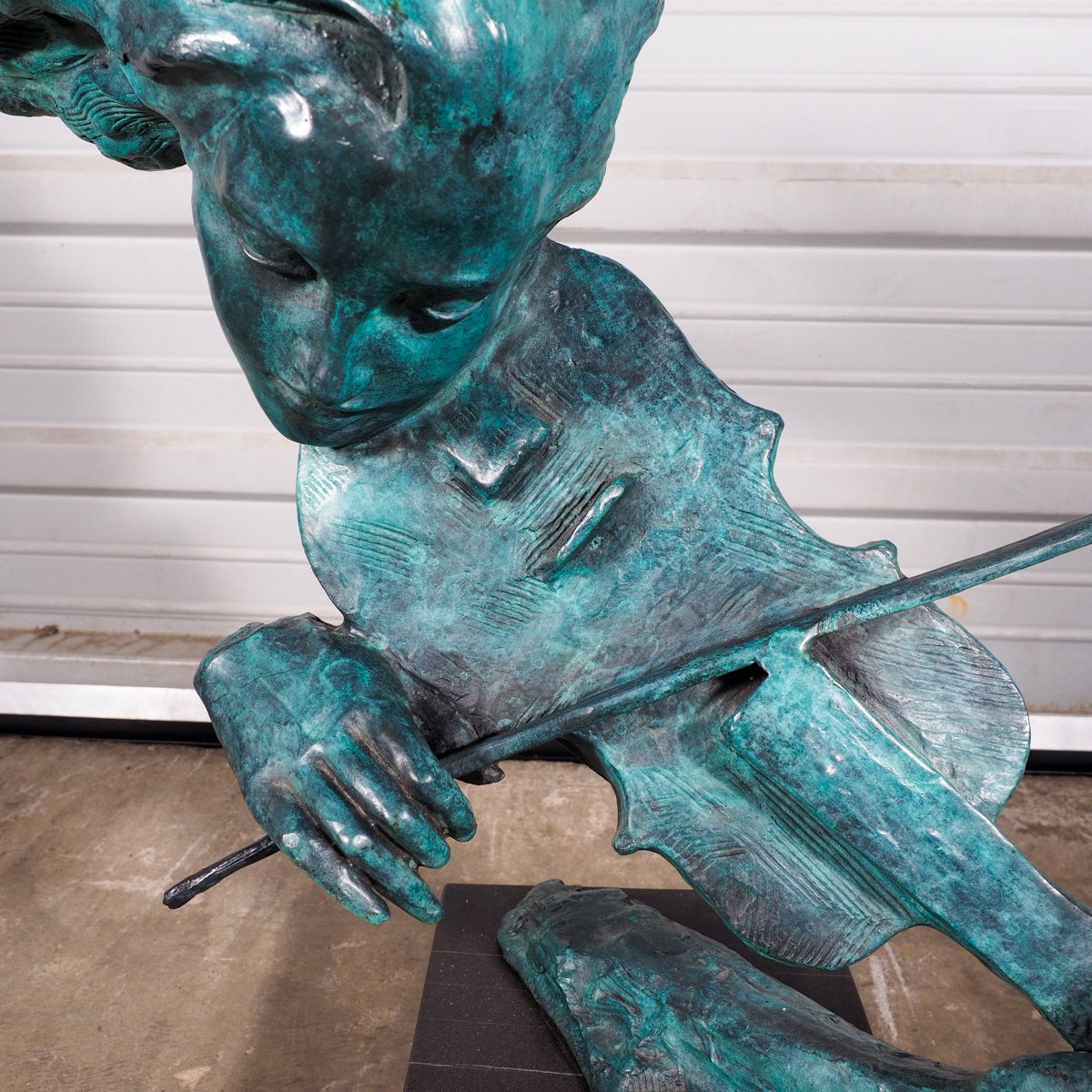 Woman with Violin Sculpture