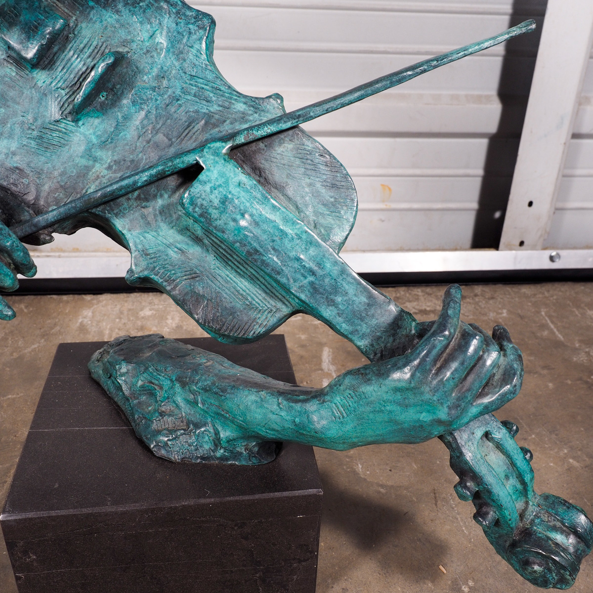 Woman with Violin Sculpture