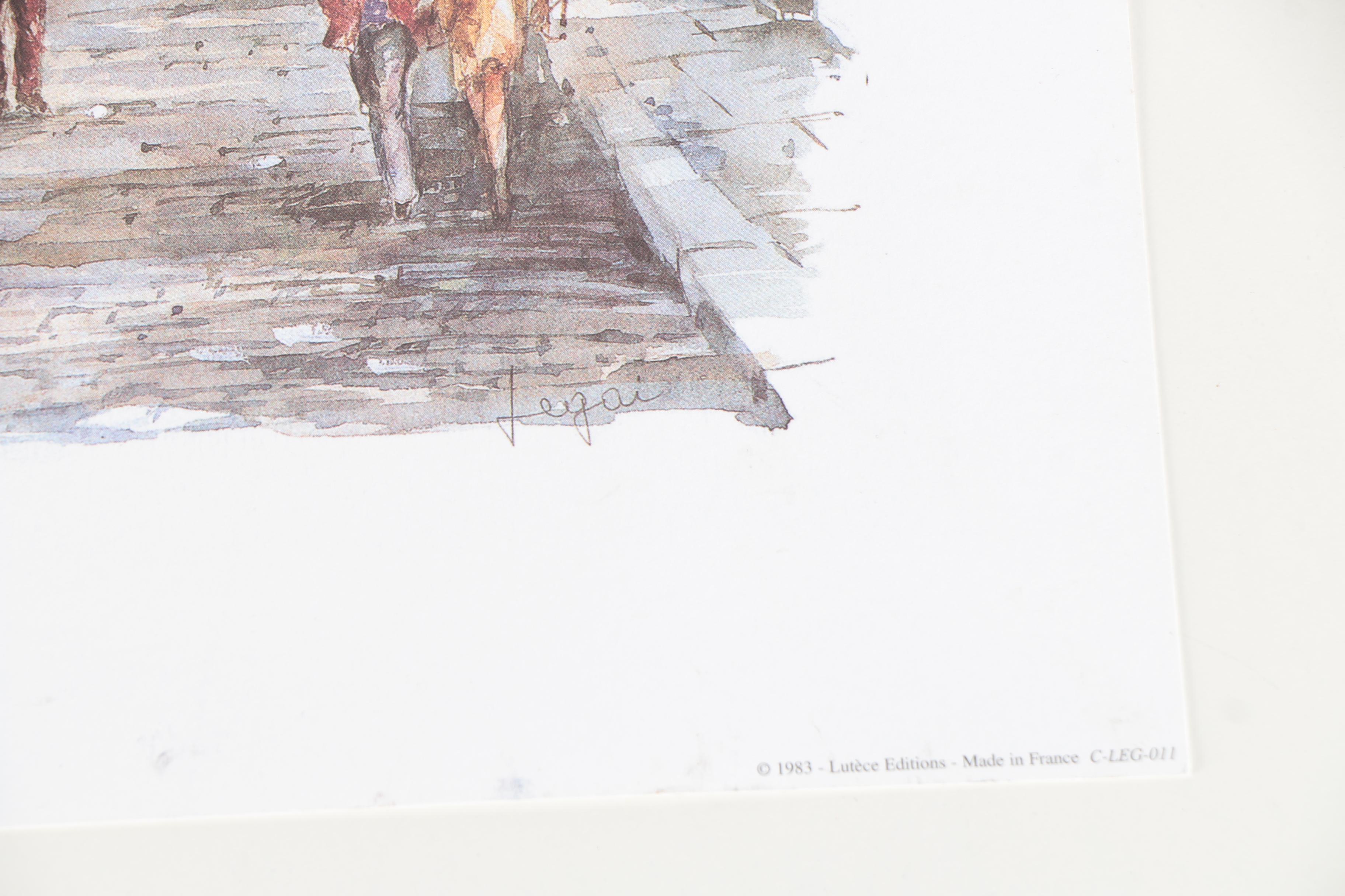 After Legai and Brunet Offset Lithographs on Paper of Parisian Architecture