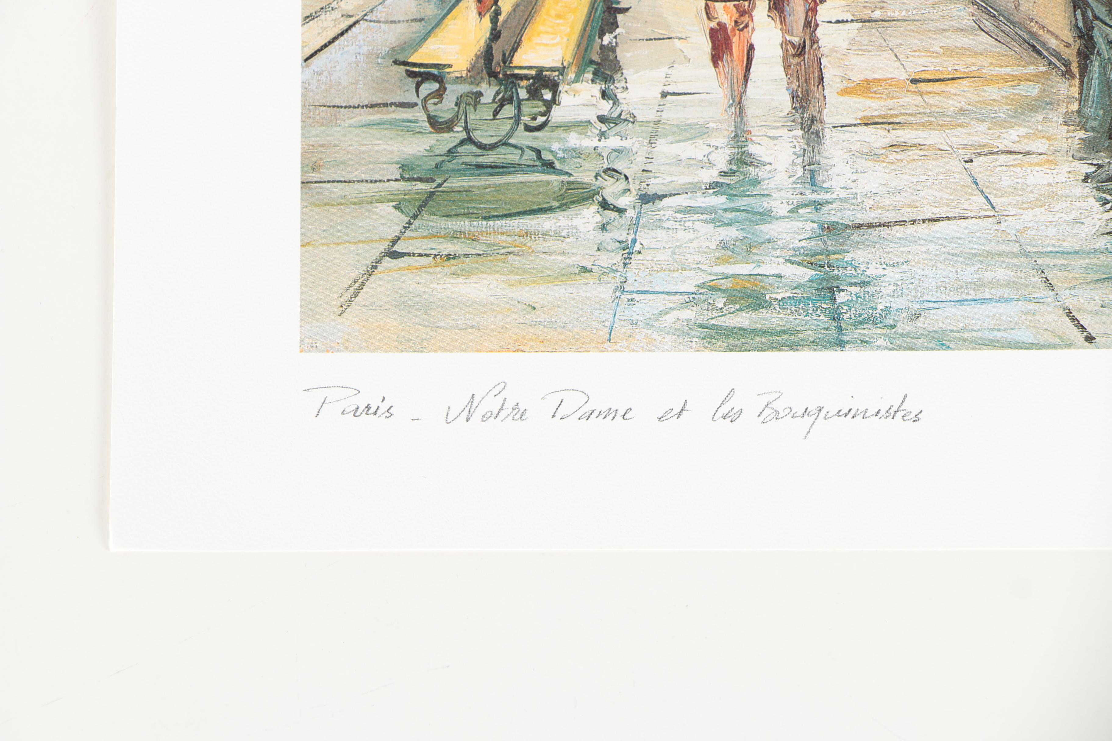 After Legai and Brunet Offset Lithographs on Paper of Parisian Architecture