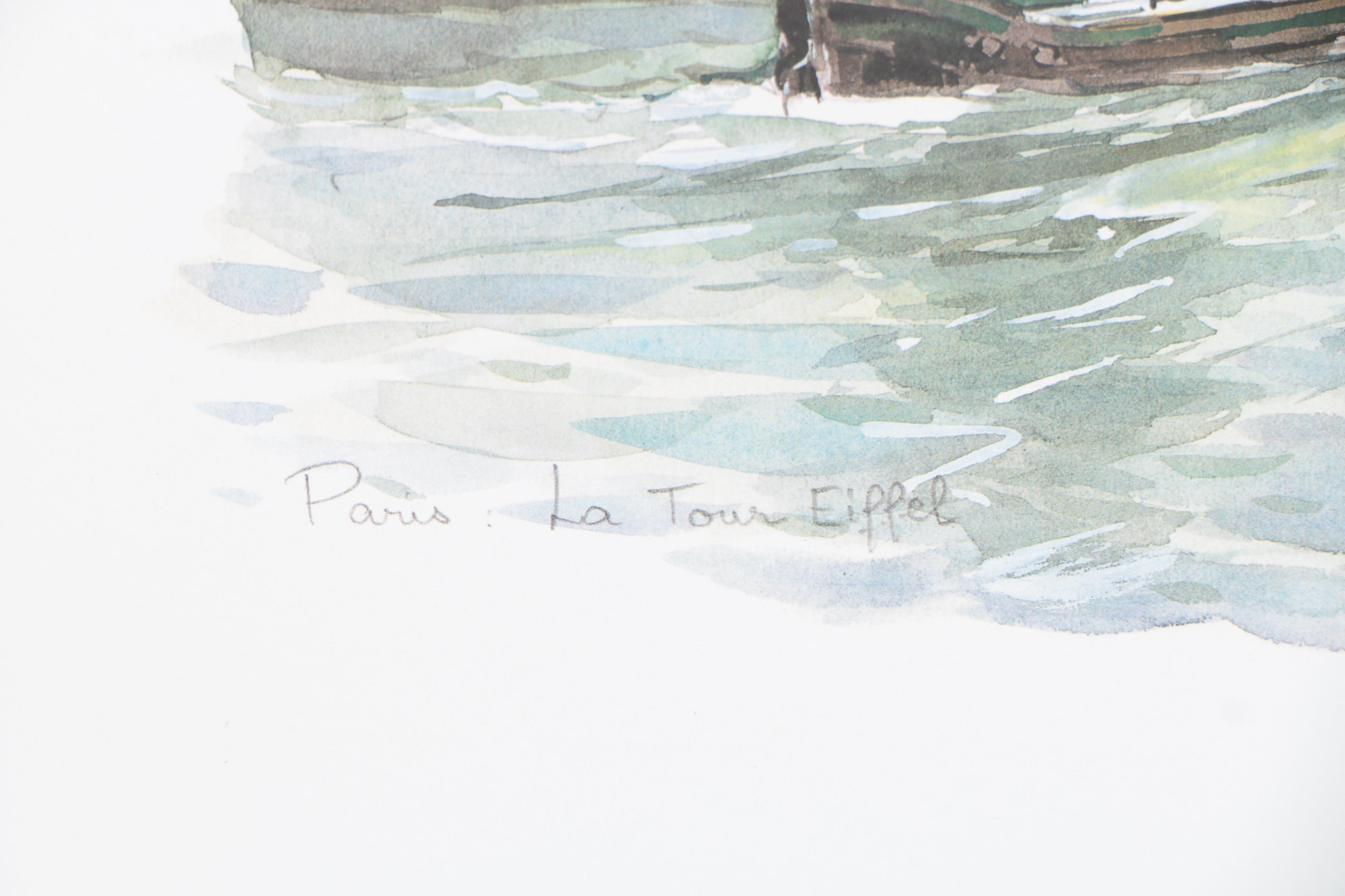 After Legai and Brunet Offset Lithographs on Paper of Parisian Architecture