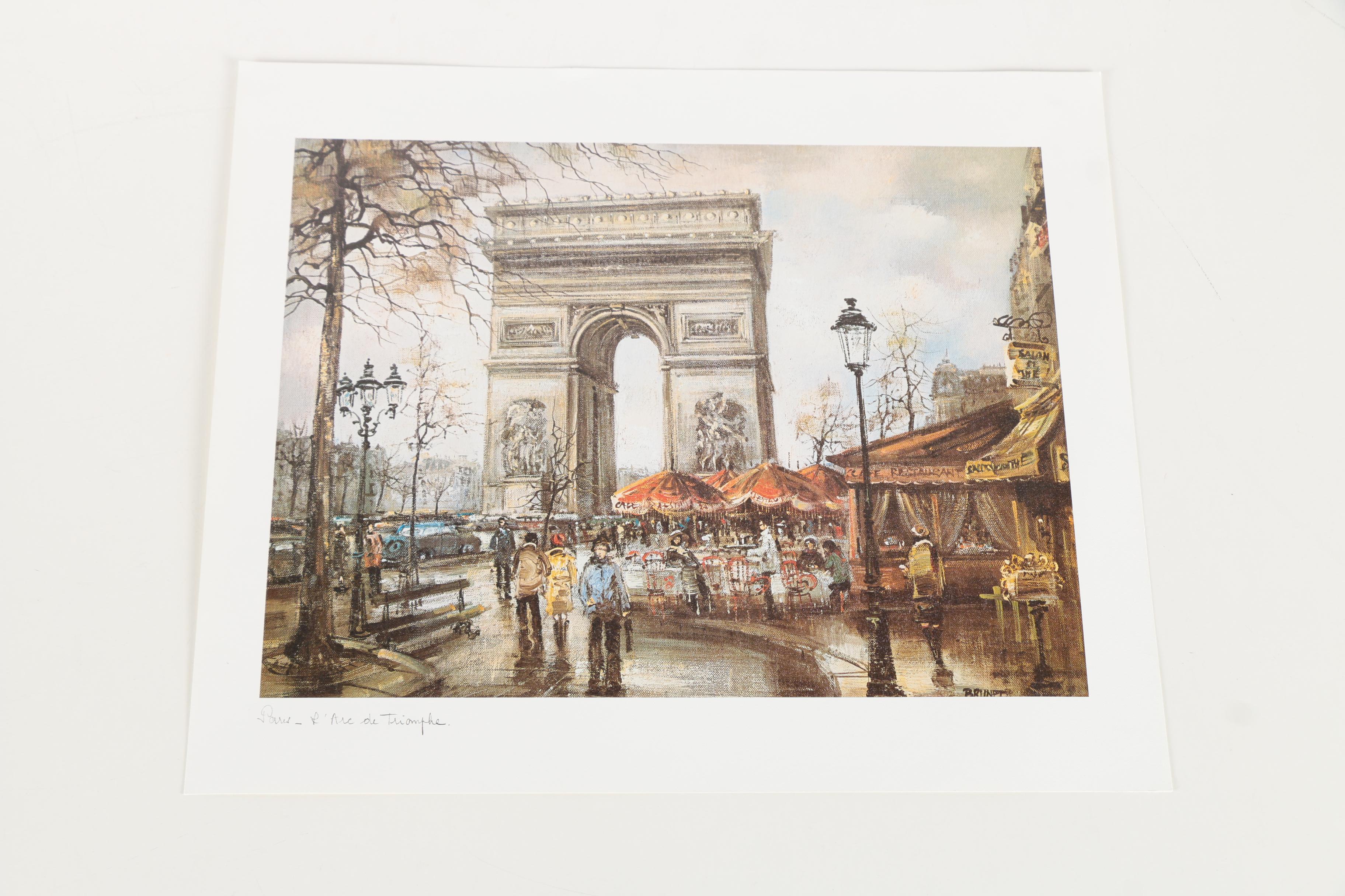 After Legai and Brunet Offset Lithographs on Paper of Parisian Architecture