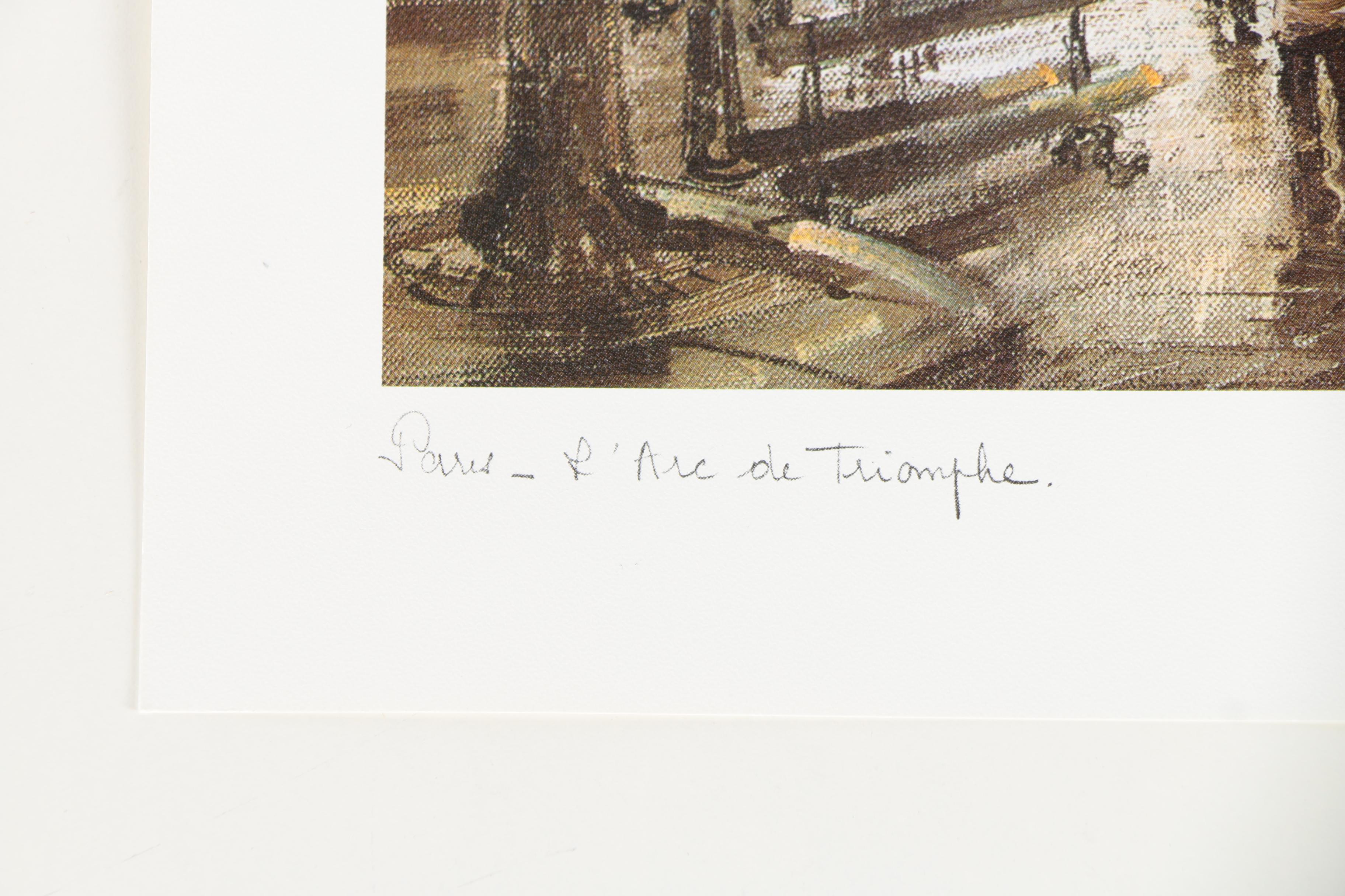 After Legai and Brunet Offset Lithographs on Paper of Parisian Architecture