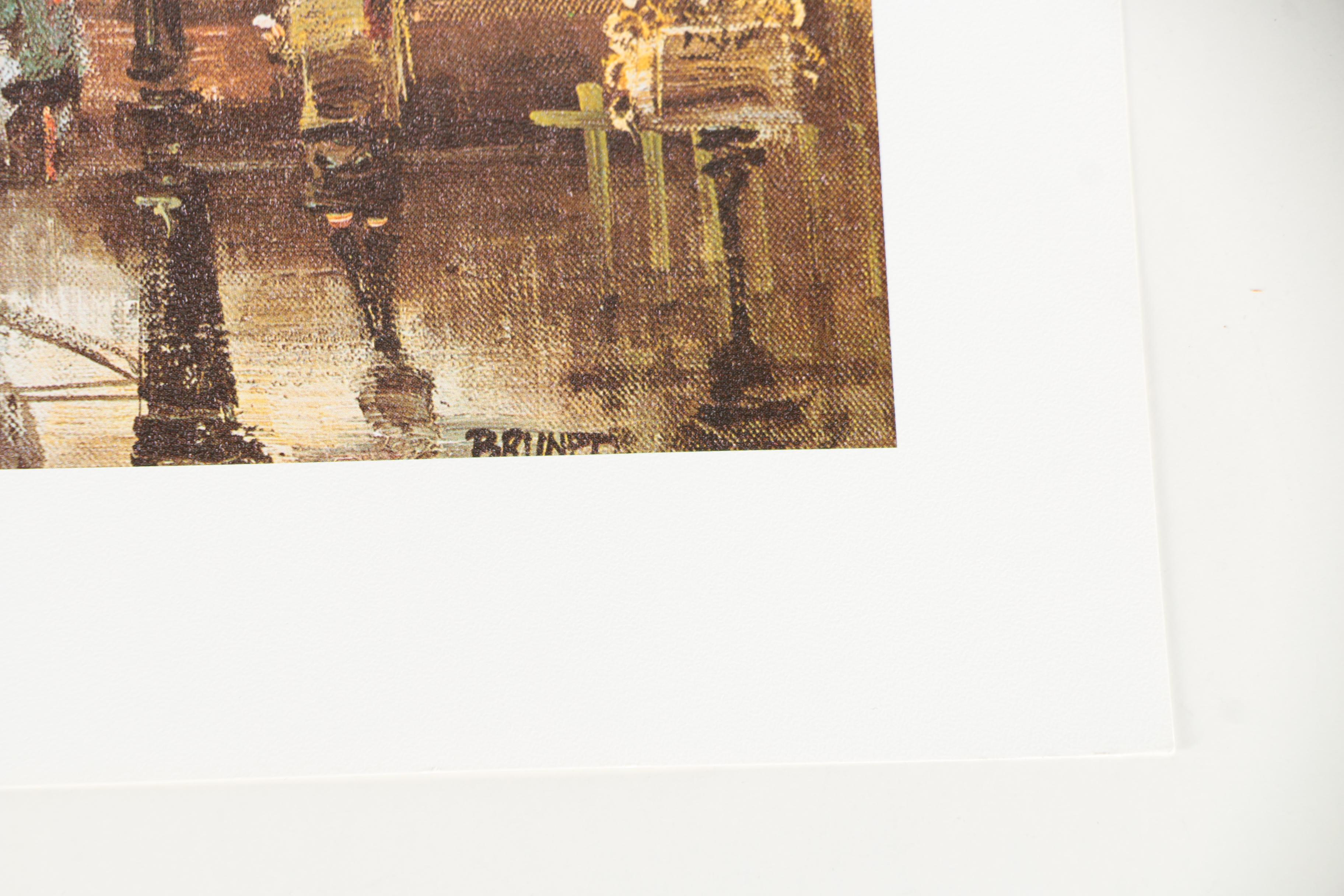 After Legai and Brunet Offset Lithographs on Paper of Parisian Architecture