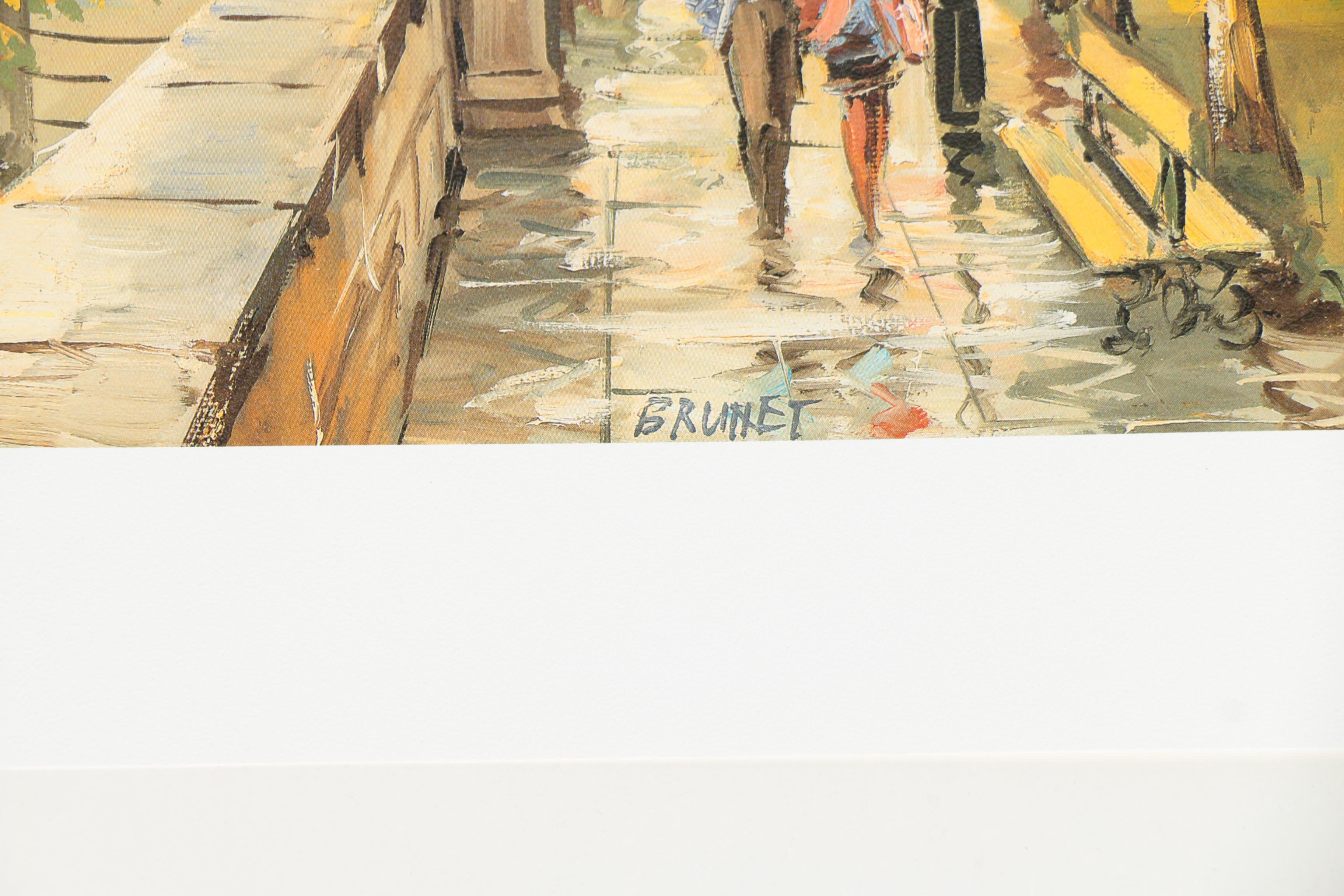 After Legai and Brunet Offset Lithographs on Paper of Parisian Architecture