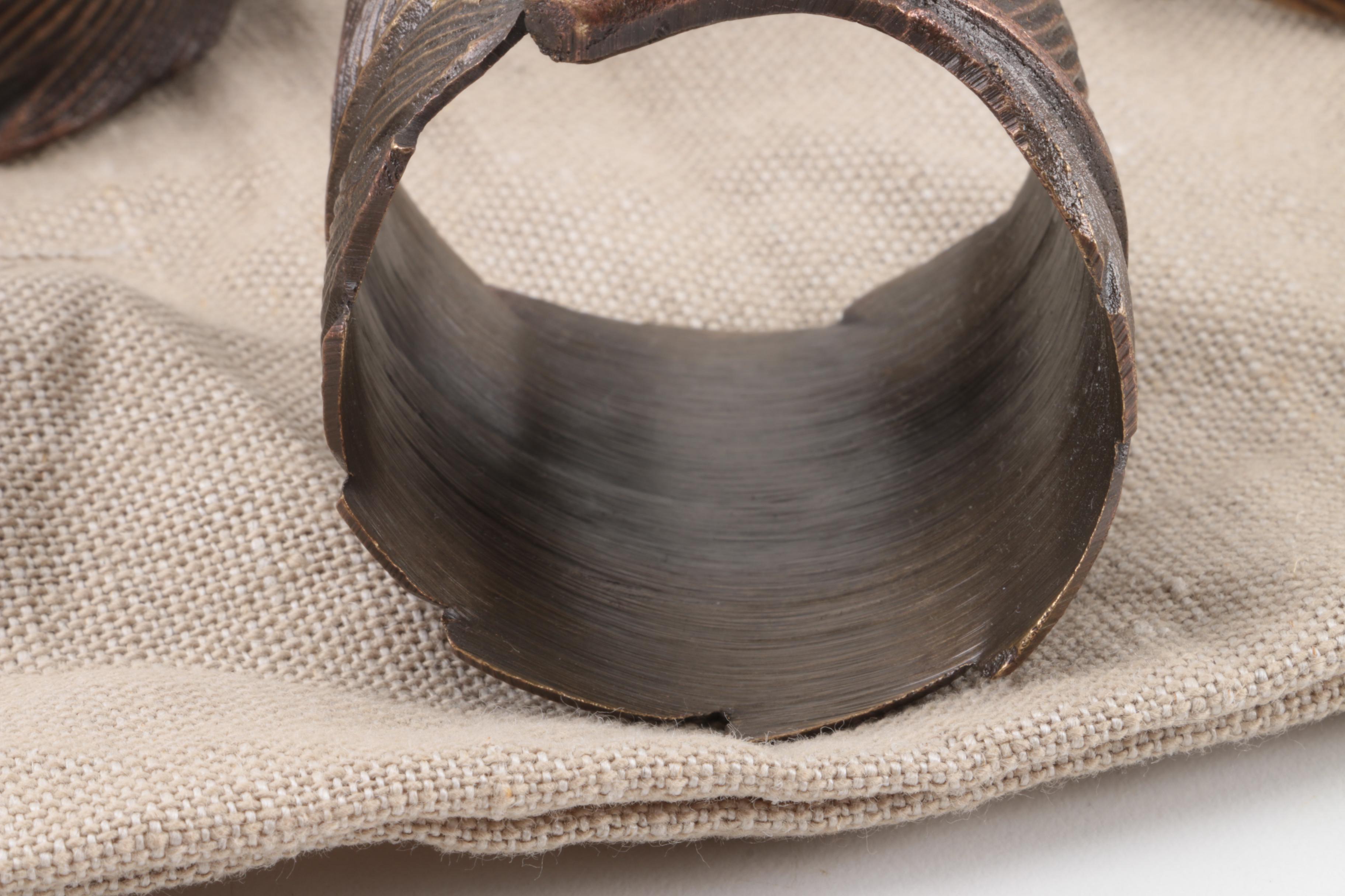 Feather-Shaped Metal Napkin Rings