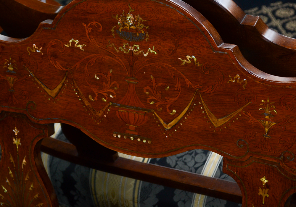 Vintage Art Nouveau Style Inlaid Settee