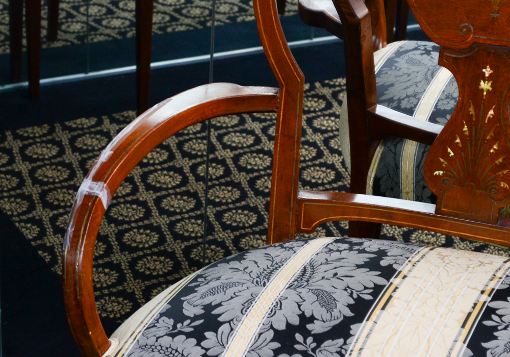 Vintage Art Nouveau Style Inlaid Settee