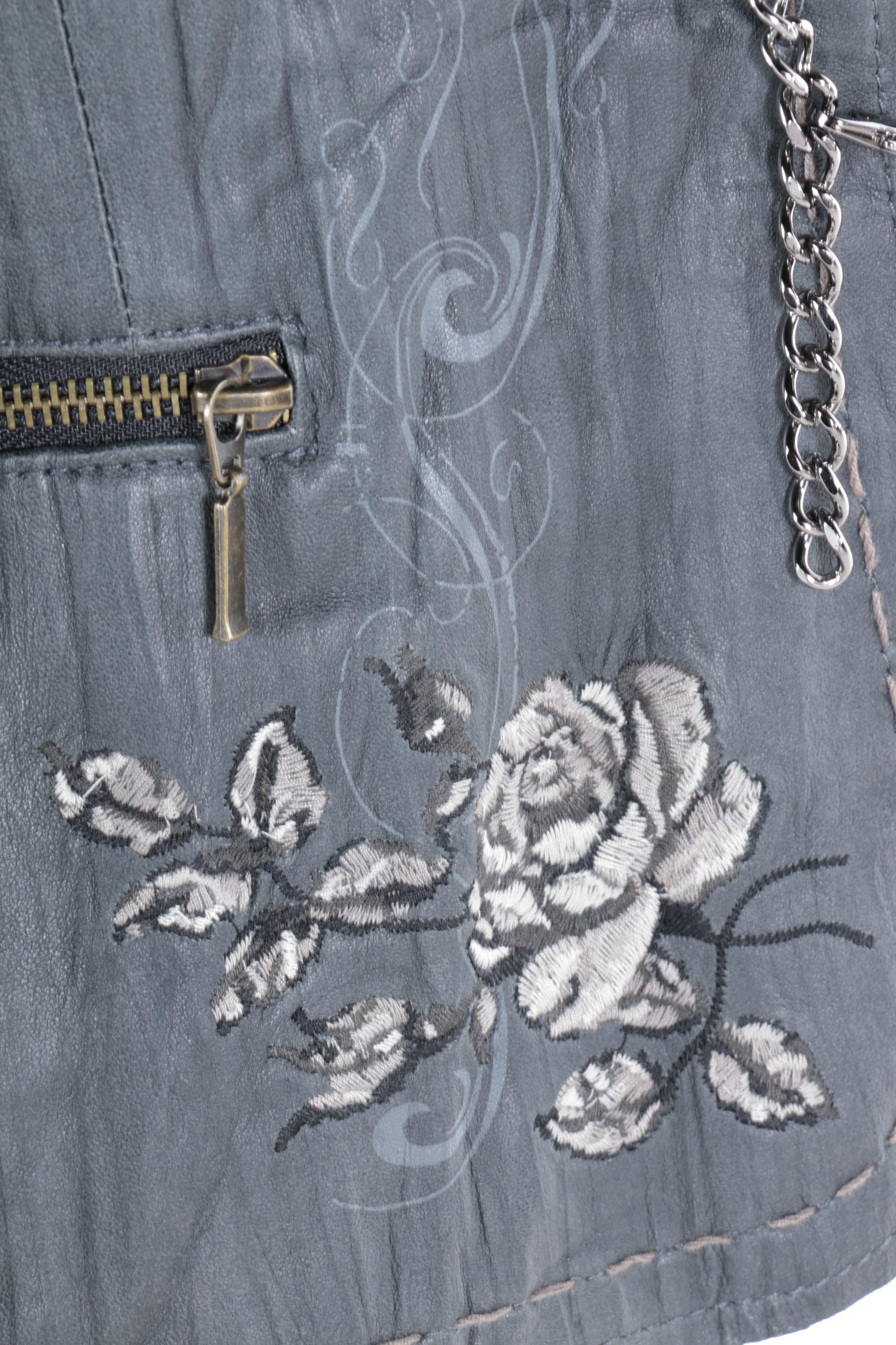 Women's 3J Workshop Limited Edition Lambskin Leather "Rock N Rose" Jacket