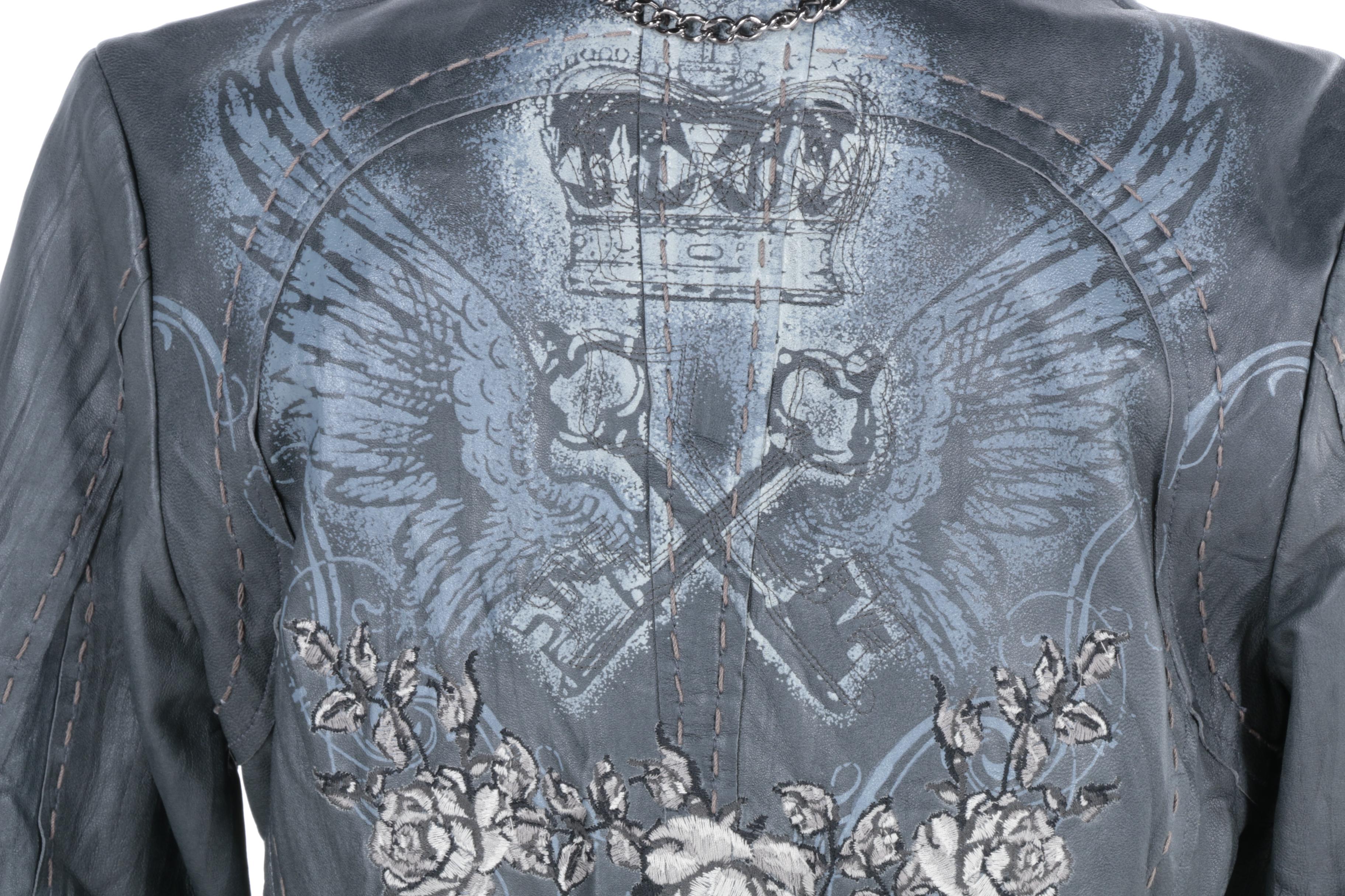 Women's 3J Workshop Limited Edition Lambskin Leather "Rock N Rose" Jacket