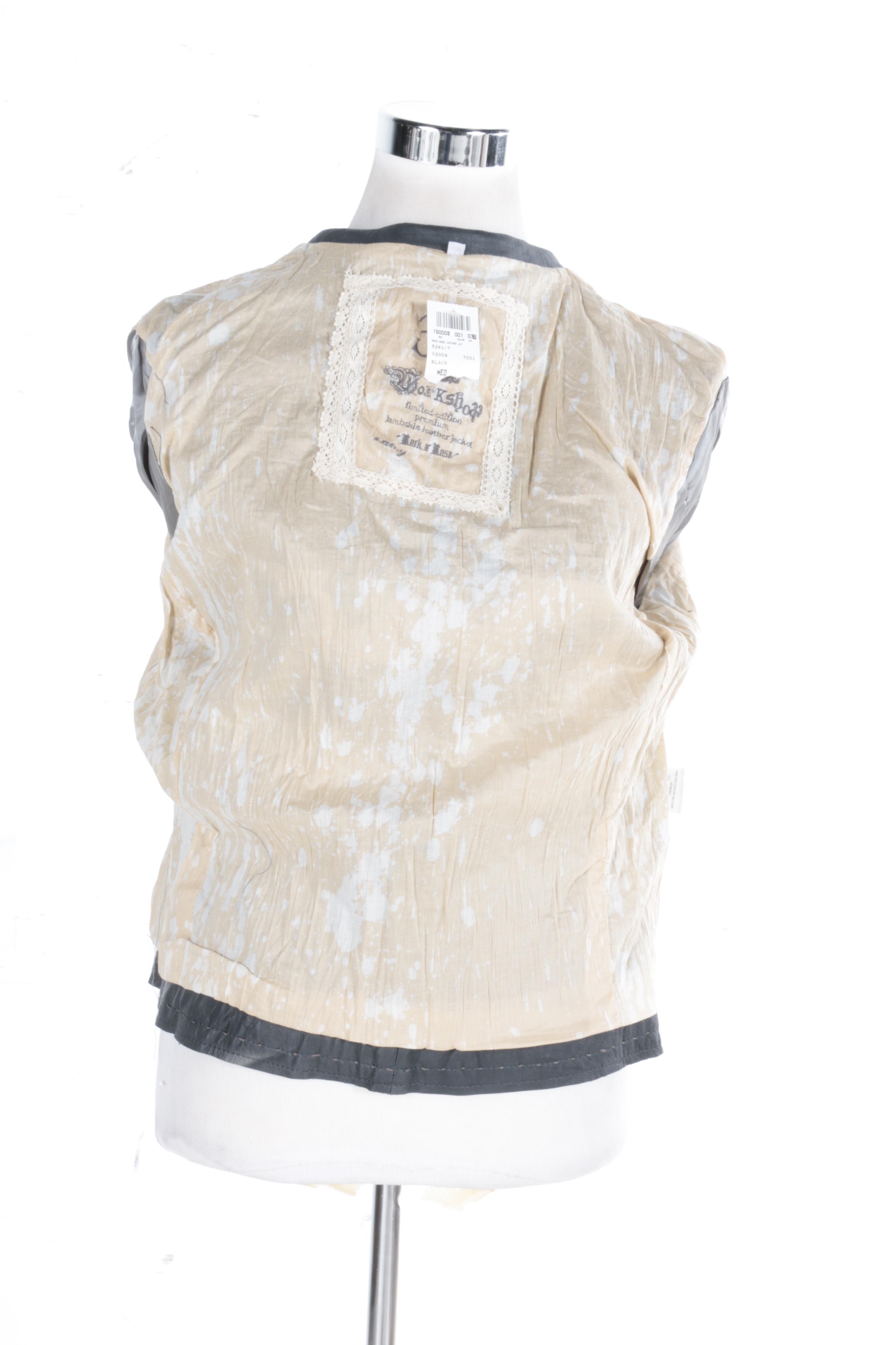 Women's 3J Workshop Limited Edition Lambskin Leather "Rock N Rose" Jacket