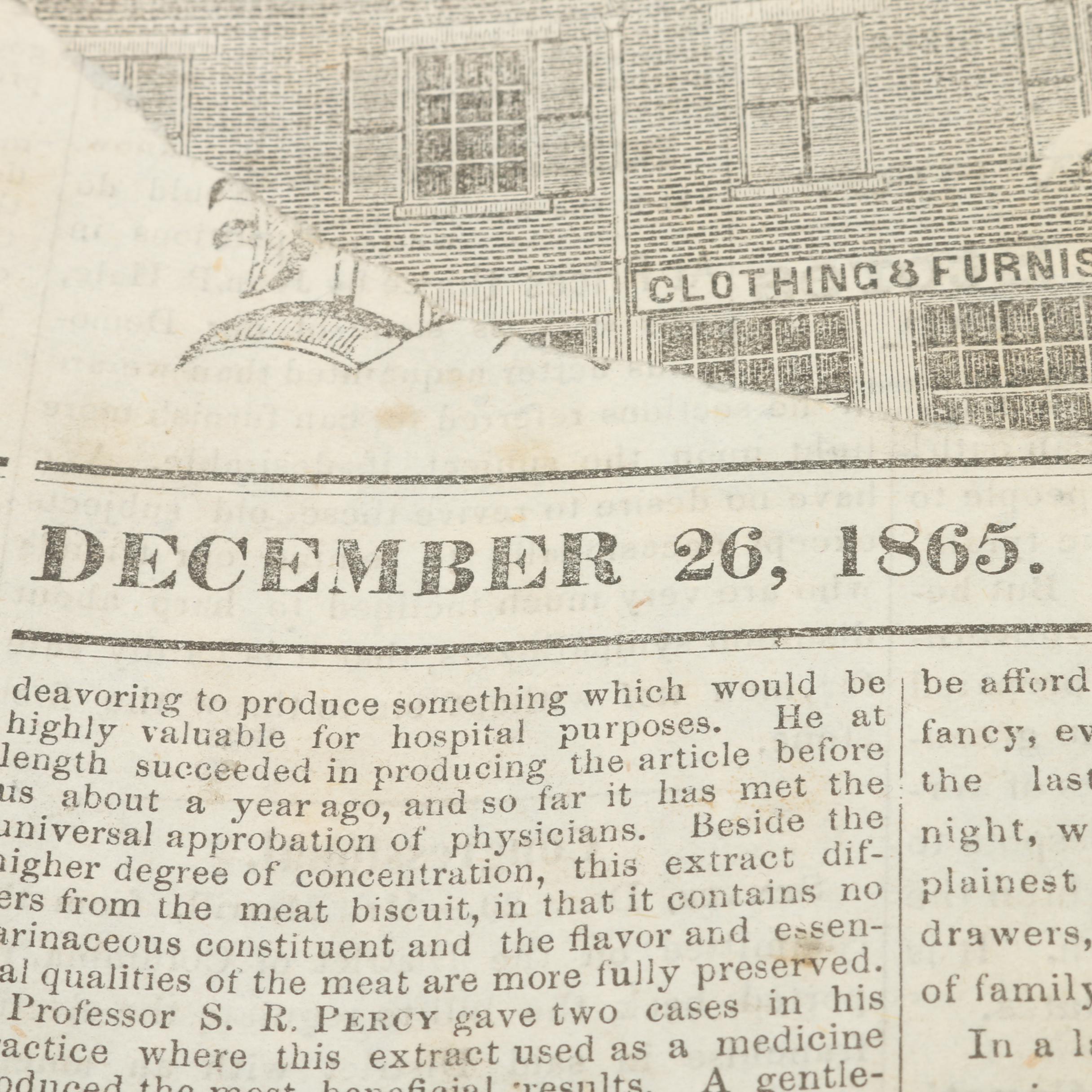 Assortment of American Civil War Era Newspapers from mid 1800s