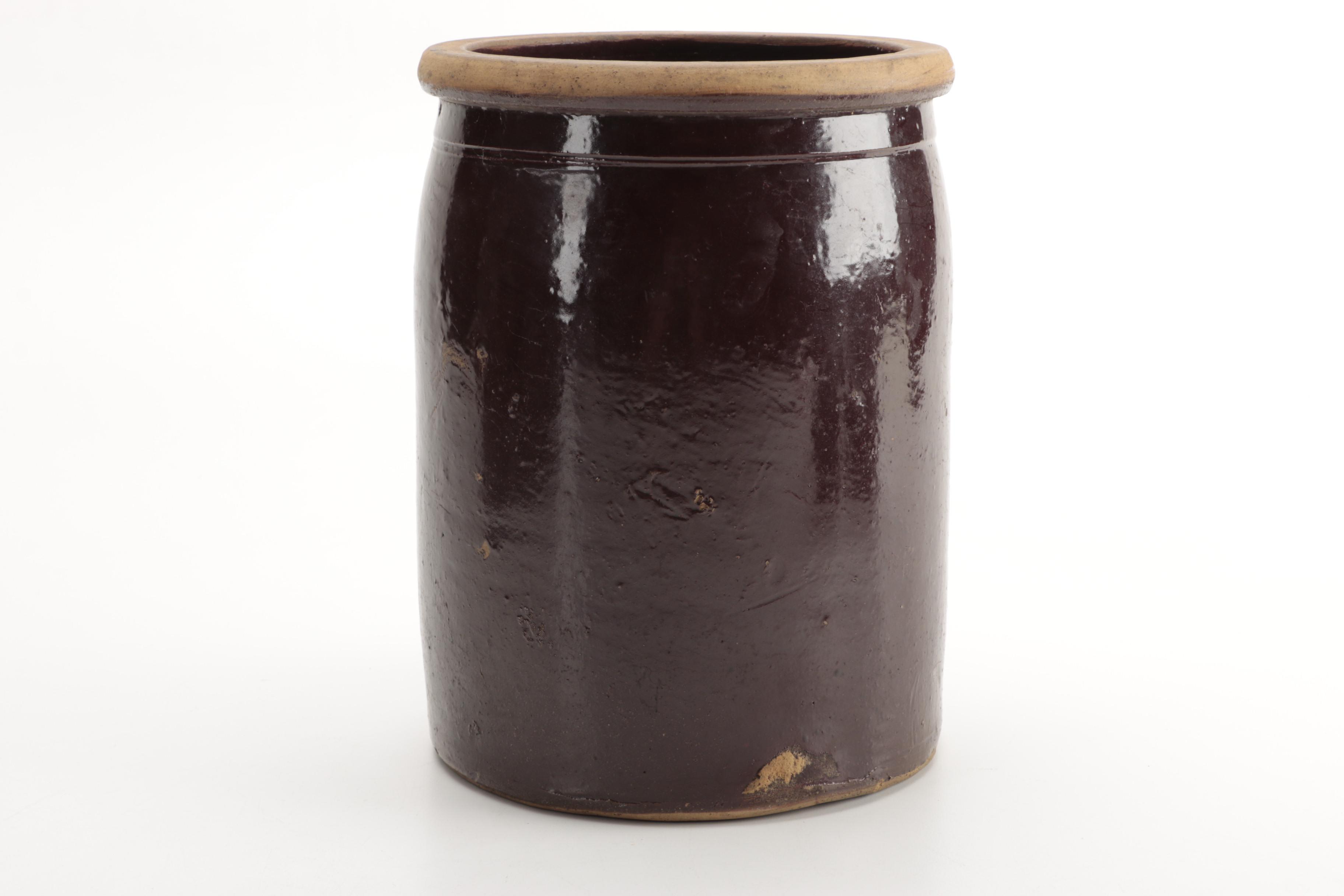 Selection of Vintage Stoneware Crocks and Vessels