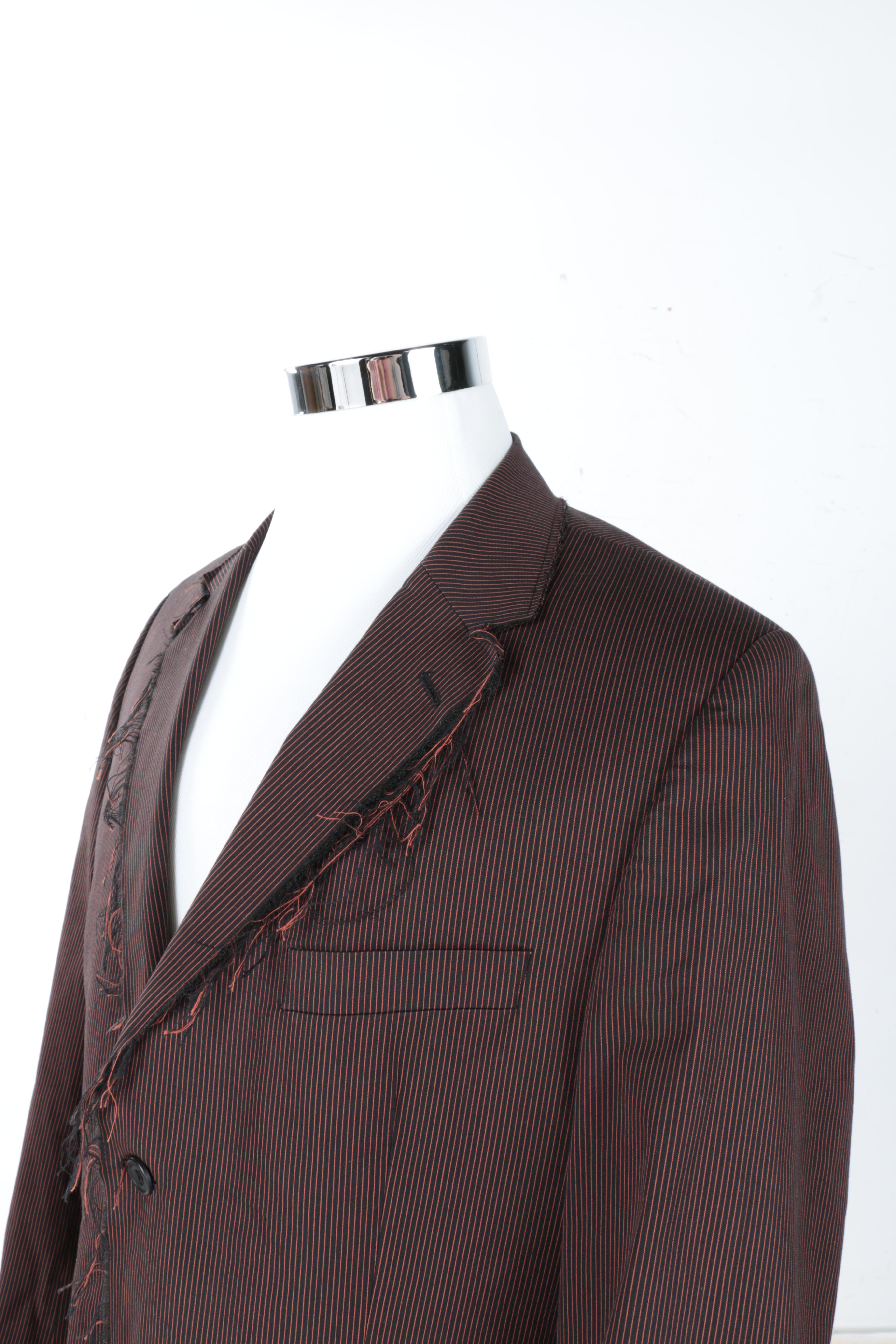 Ben Sherman Black and Orange Men's Pinstripe Blazer