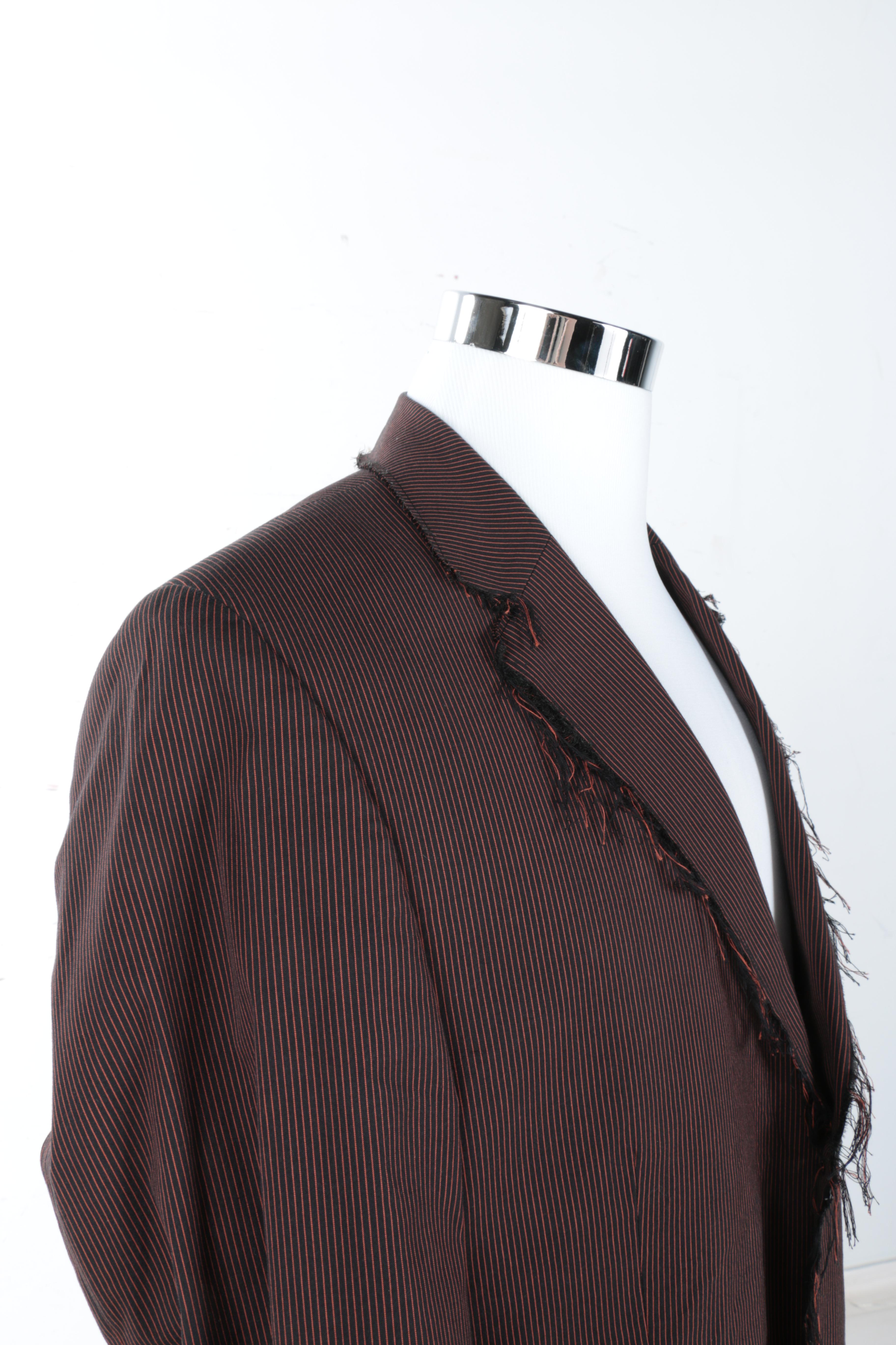 Ben Sherman Black and Orange Men's Pinstripe Blazer