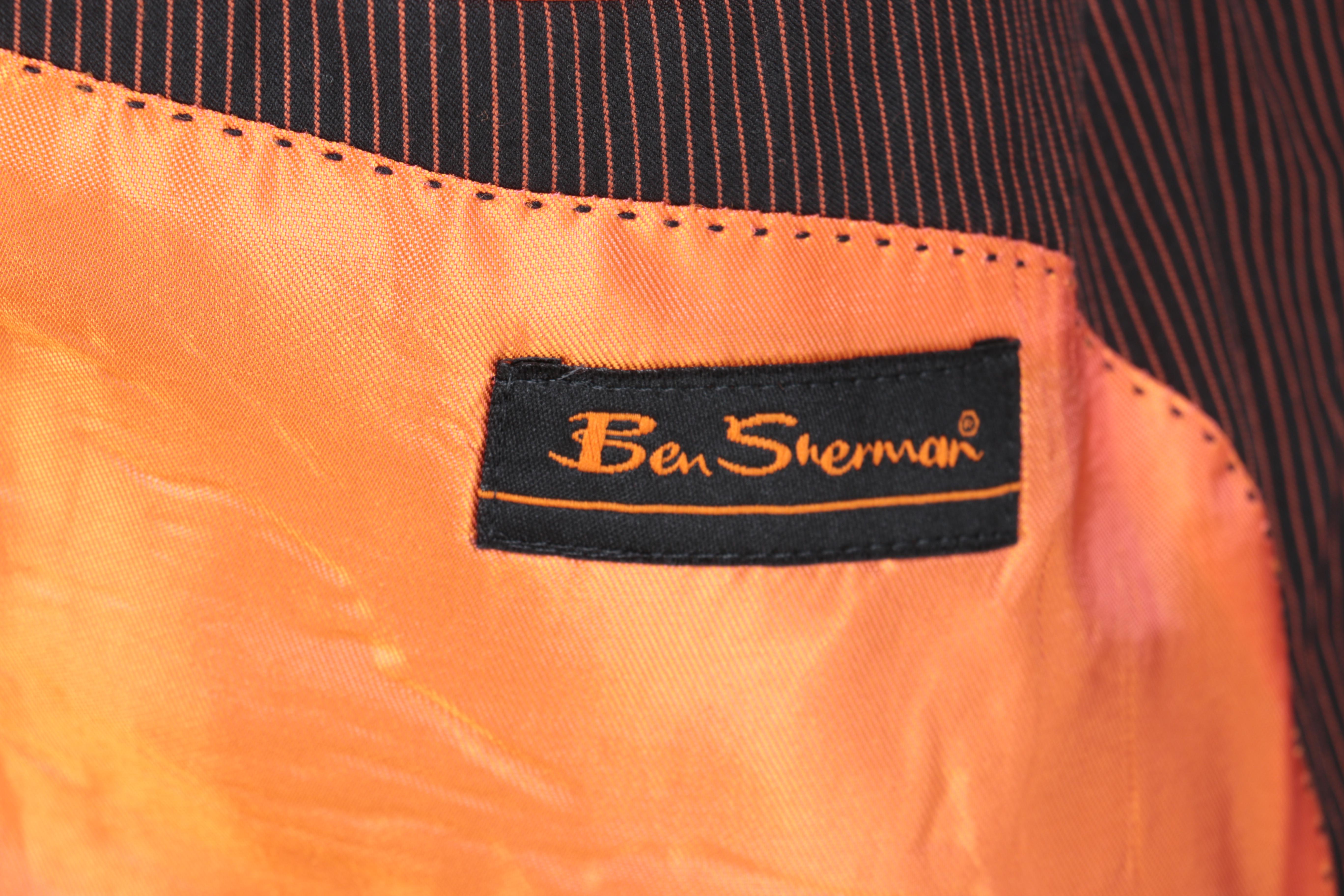 Ben Sherman Black and Orange Men's Pinstripe Blazer