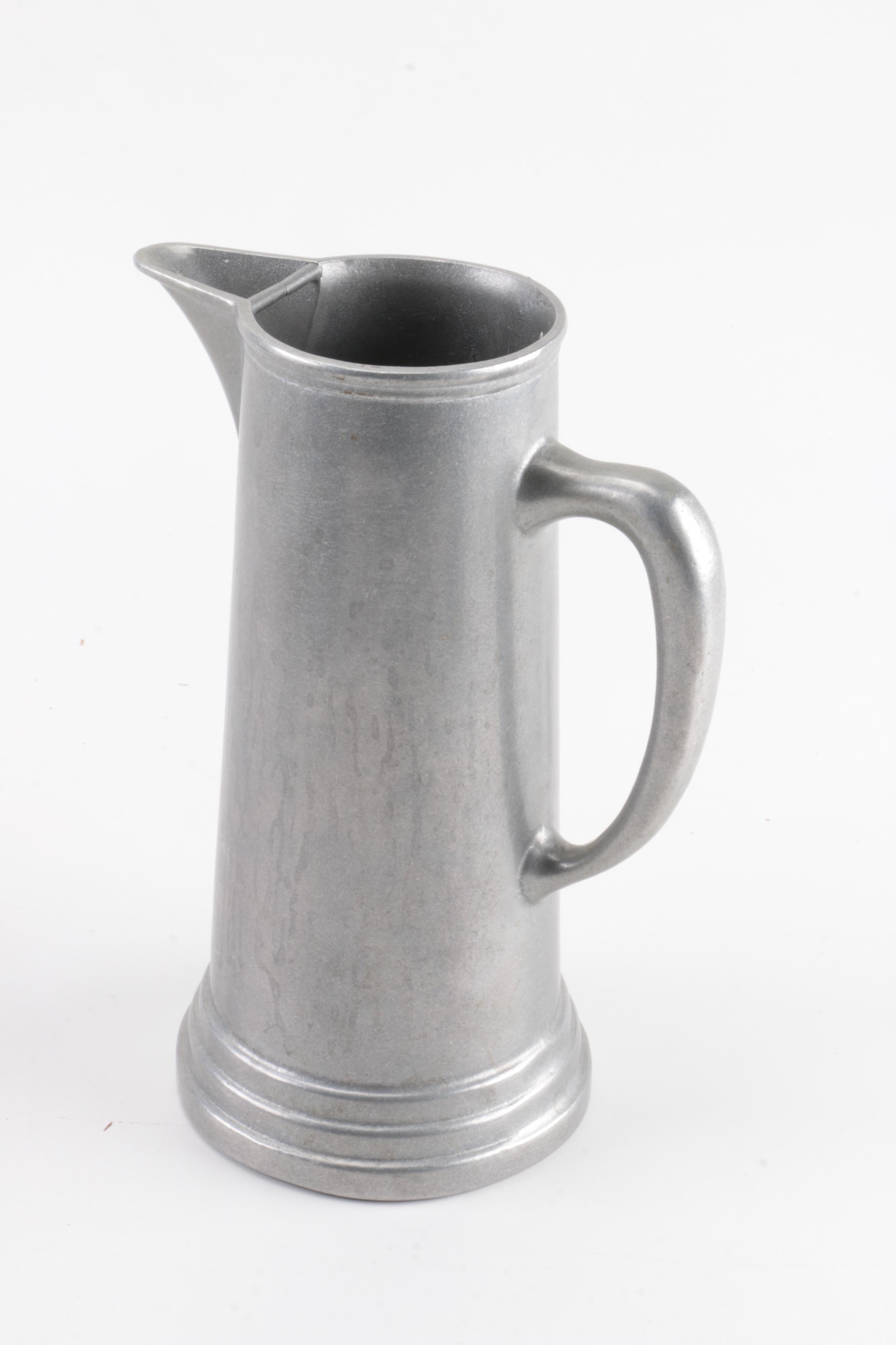 Pewter Tableware and Silver Plate Barware With Mixing Bowls