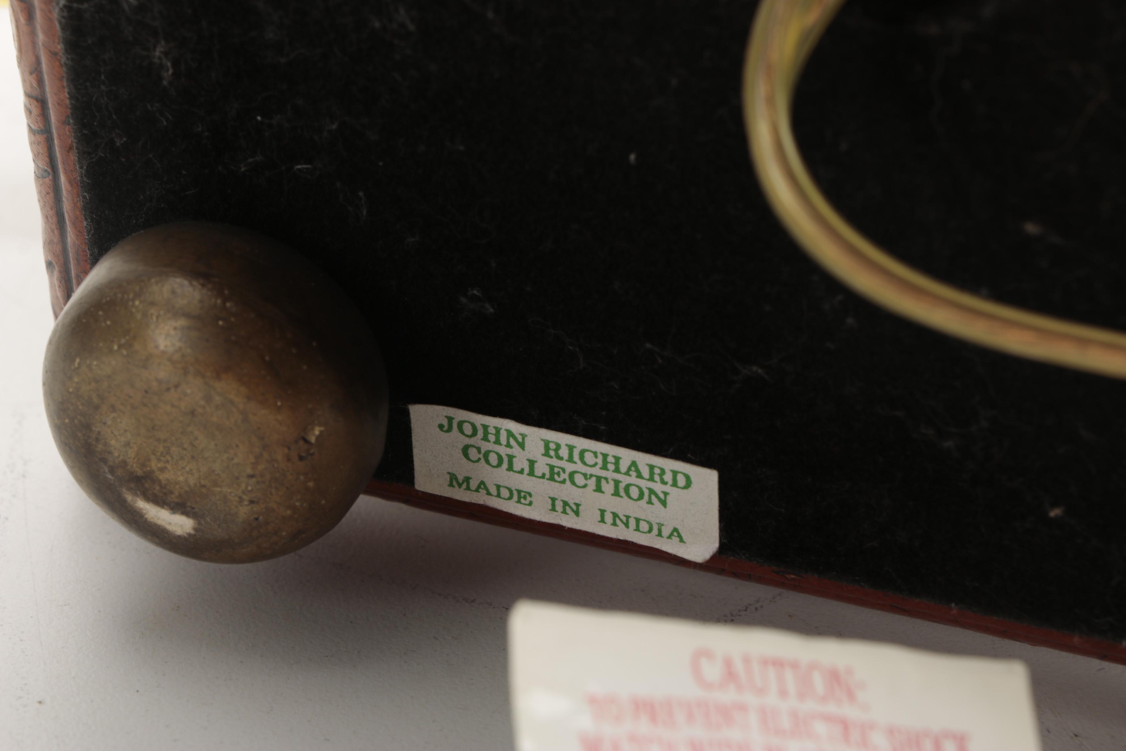 John Richards Brass and Leather Table Lamp