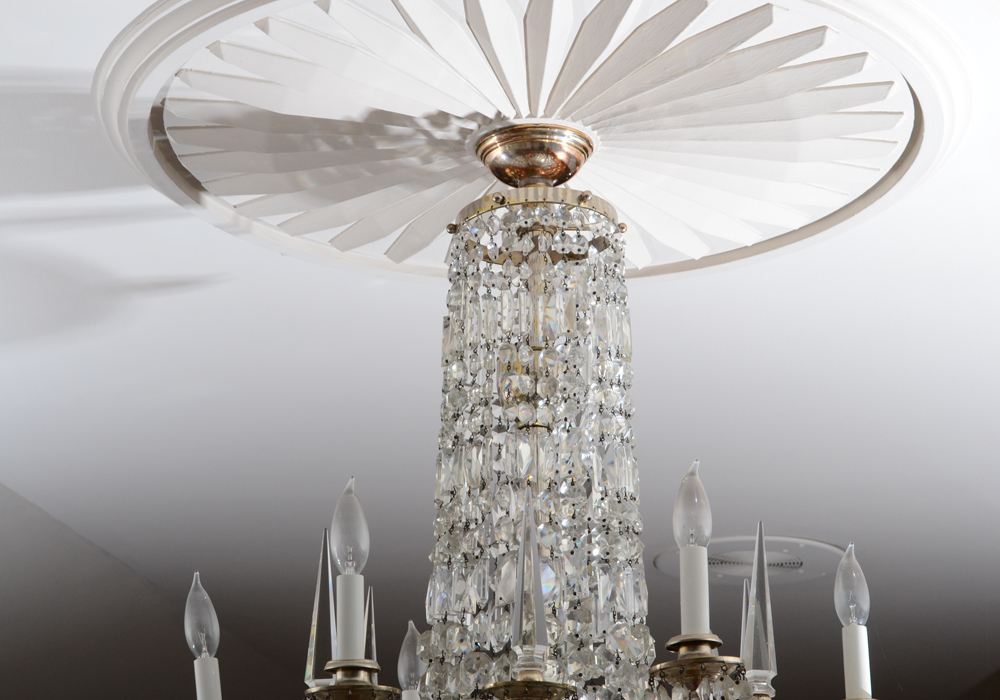 Czechoslovakan Silver Plate Crystal Chandelier