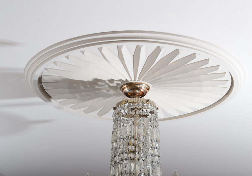 Czechoslovakan Silver Plate Crystal Chandelier