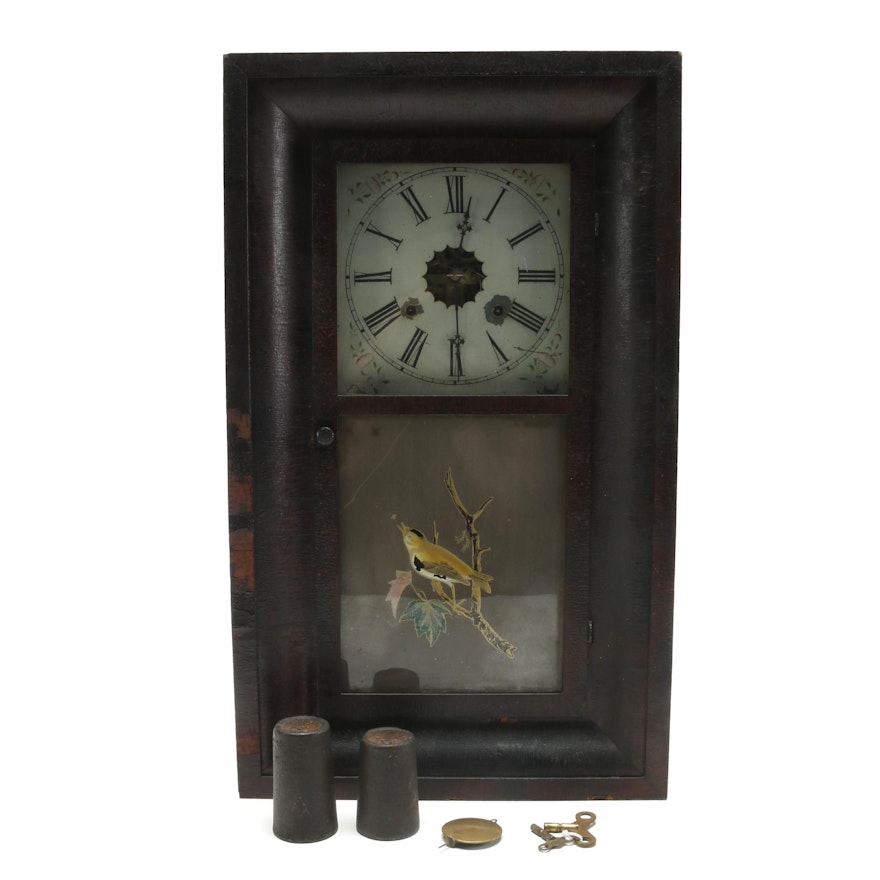 Antique Gilbert Clock Co. Wooden Clock