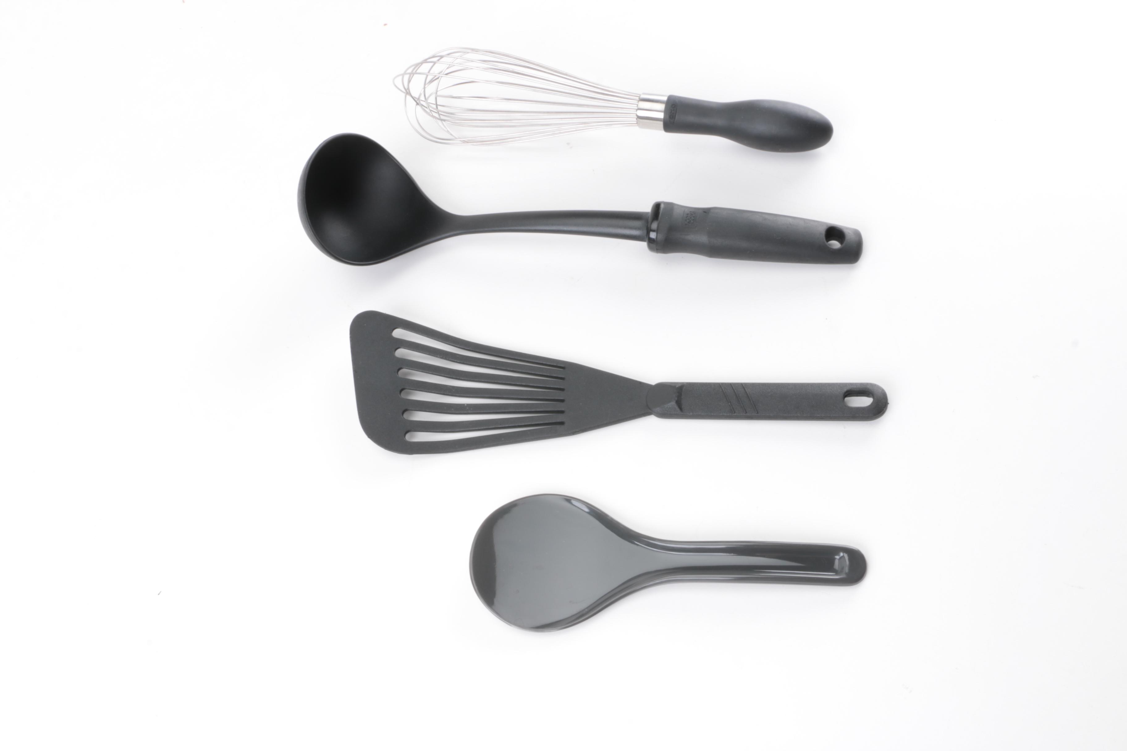 Assorted Kitchen Utensils Including KitchenAid, Good Cook and Oxo