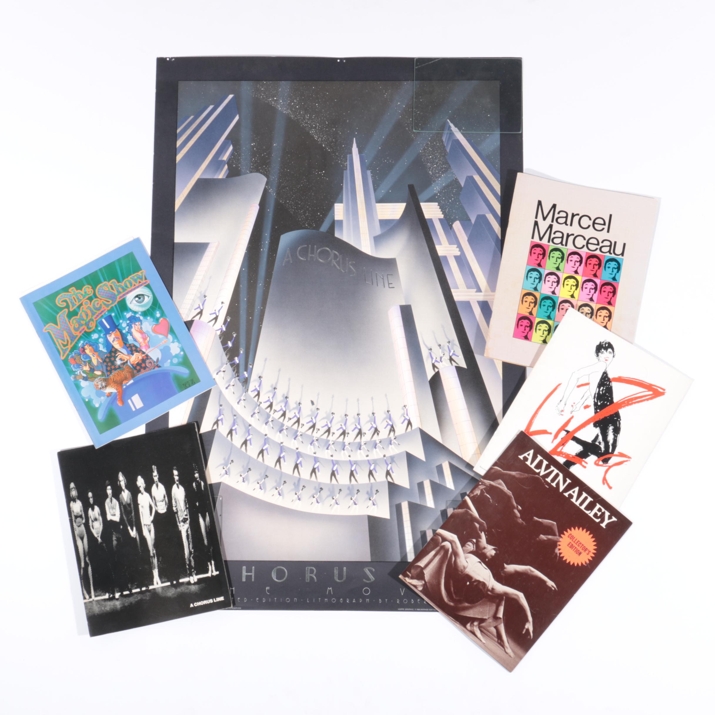 Robert Hoppe Limited Edition Poster for "A Chorus Line: The Movie" and Vintage Broadway Programs