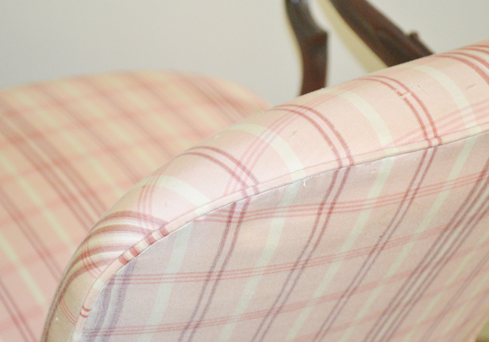 Georgian Style Upholstery and Wood Library Chair