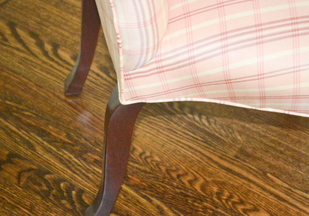 Georgian Style Upholstery and Wood Library Chair