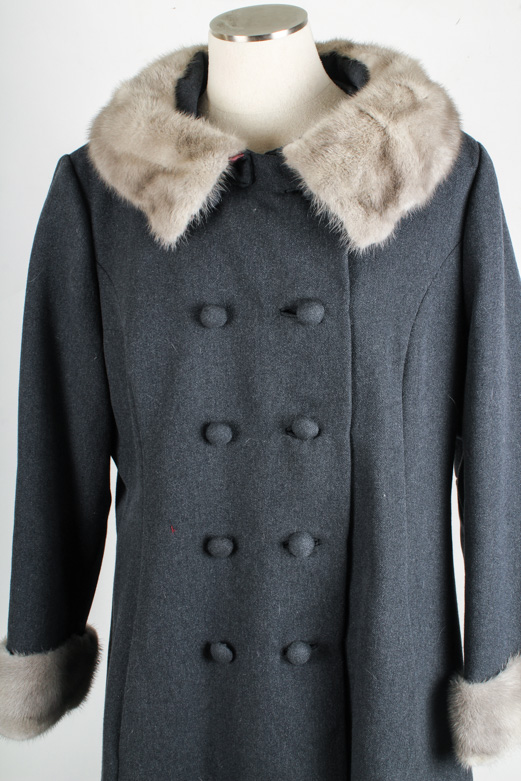 Women's Vintage Stylecraft Coat with Mink Fur Trim