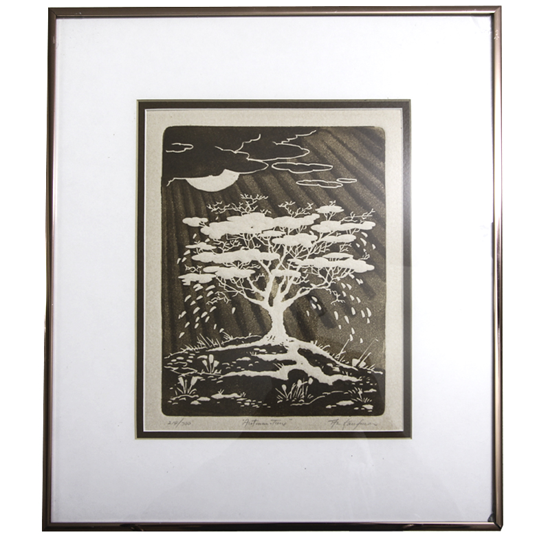 Al Kaufman Intaglio Print on Paper "Autumn Time"