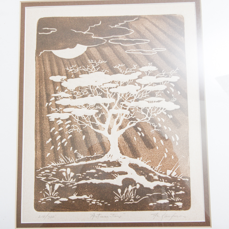 Al Kaufman Intaglio Print on Paper "Autumn Time"