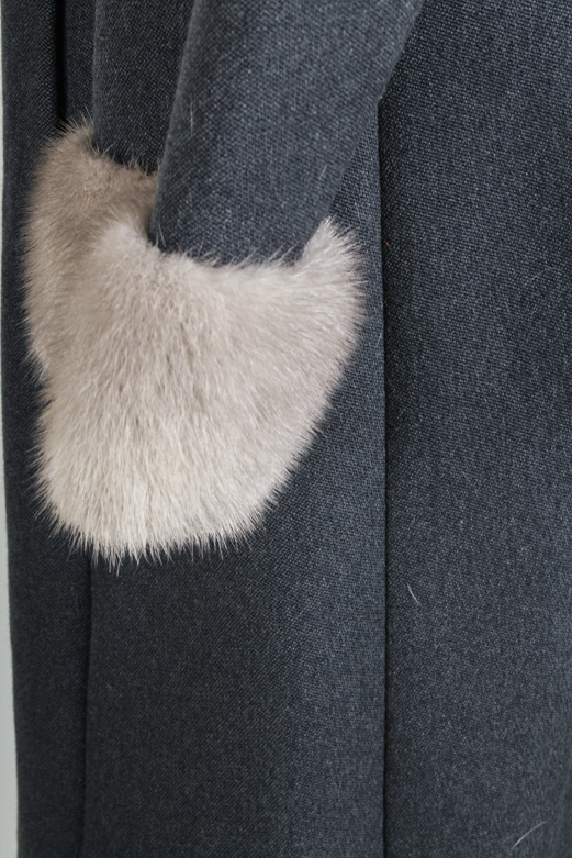 Women's Vintage Stylecraft Coat with Mink Fur Trim