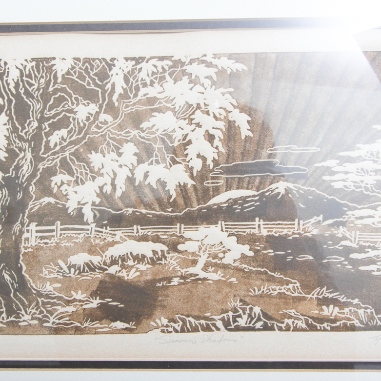 Al Kaufman Intaglio Print on Paper "Summer Shadows"