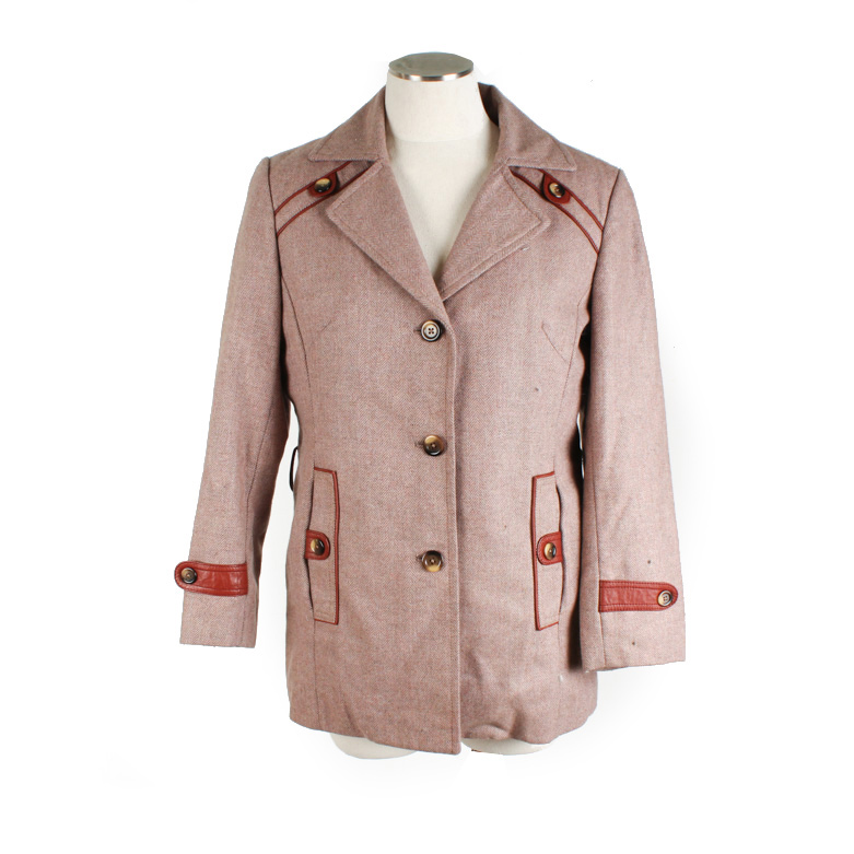 Women's Convertible Wool Jacket and Rabbit Fur Vest