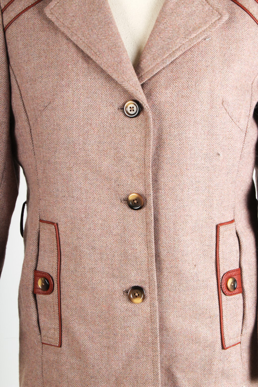 Women's Convertible Wool Jacket and Rabbit Fur Vest