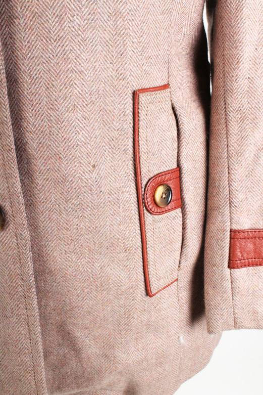 Women's Convertible Wool Jacket and Rabbit Fur Vest