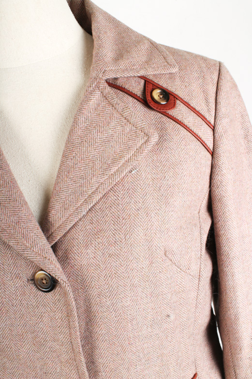 Women's Convertible Wool Jacket and Rabbit Fur Vest