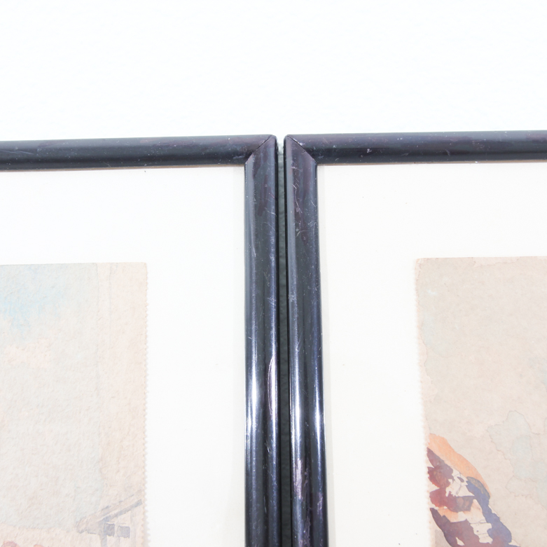 James R. Matz Framed Watercolor Paintings on Paper