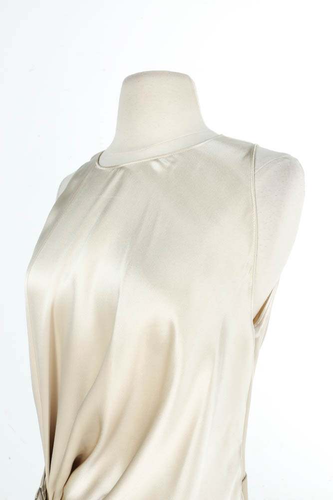 Salvatore Ferragamo Parchment Silk Satin Dress