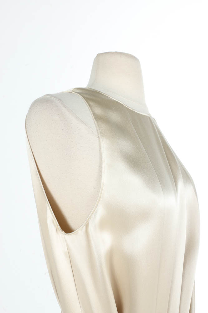 Salvatore Ferragamo Parchment Silk Satin Dress