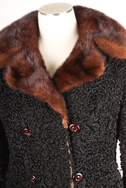 Vintage Double-Breasted Persian Lamb Fur Coat